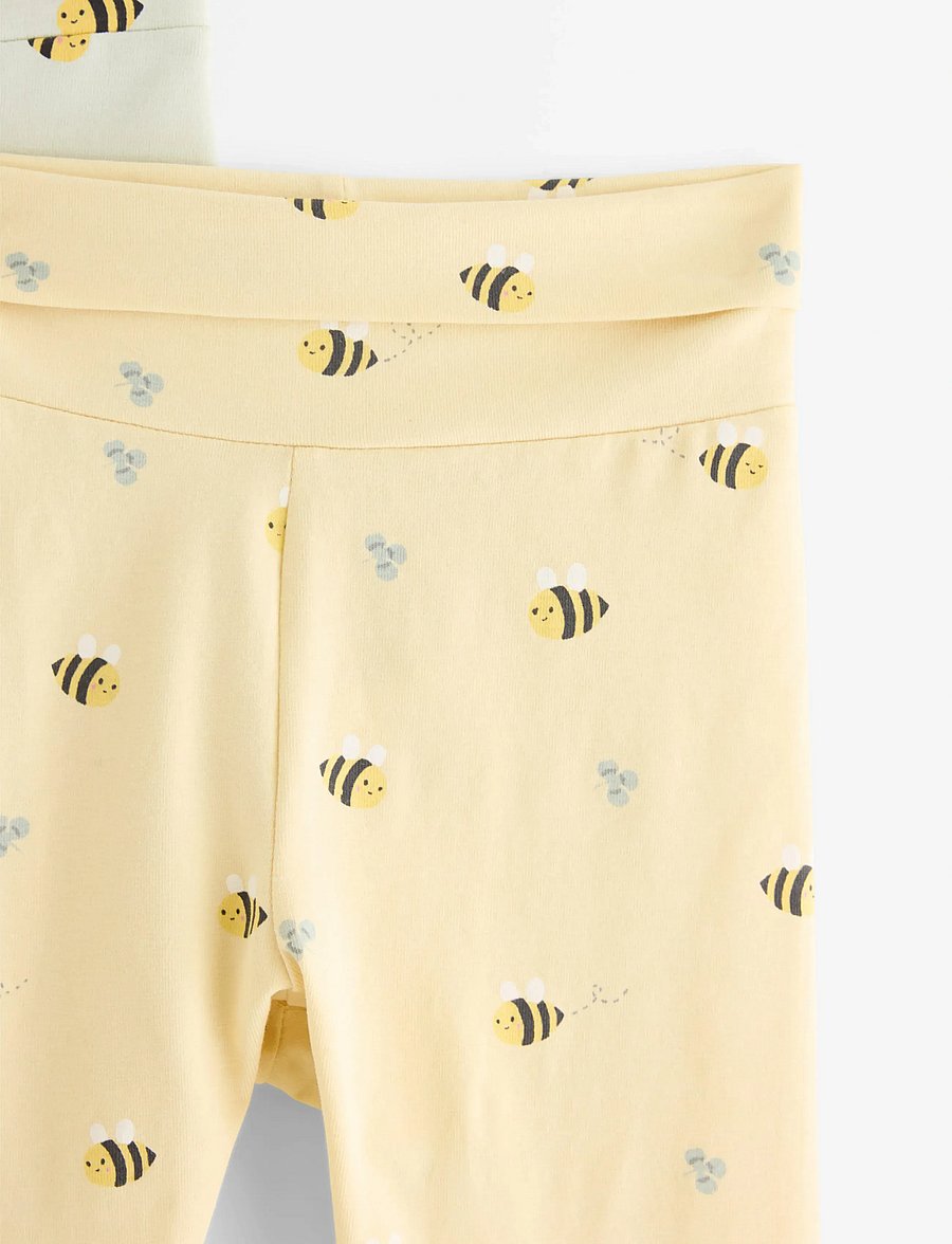 Lindex - Leggings 2 pack aop - leggings - light dusty yellow - 2