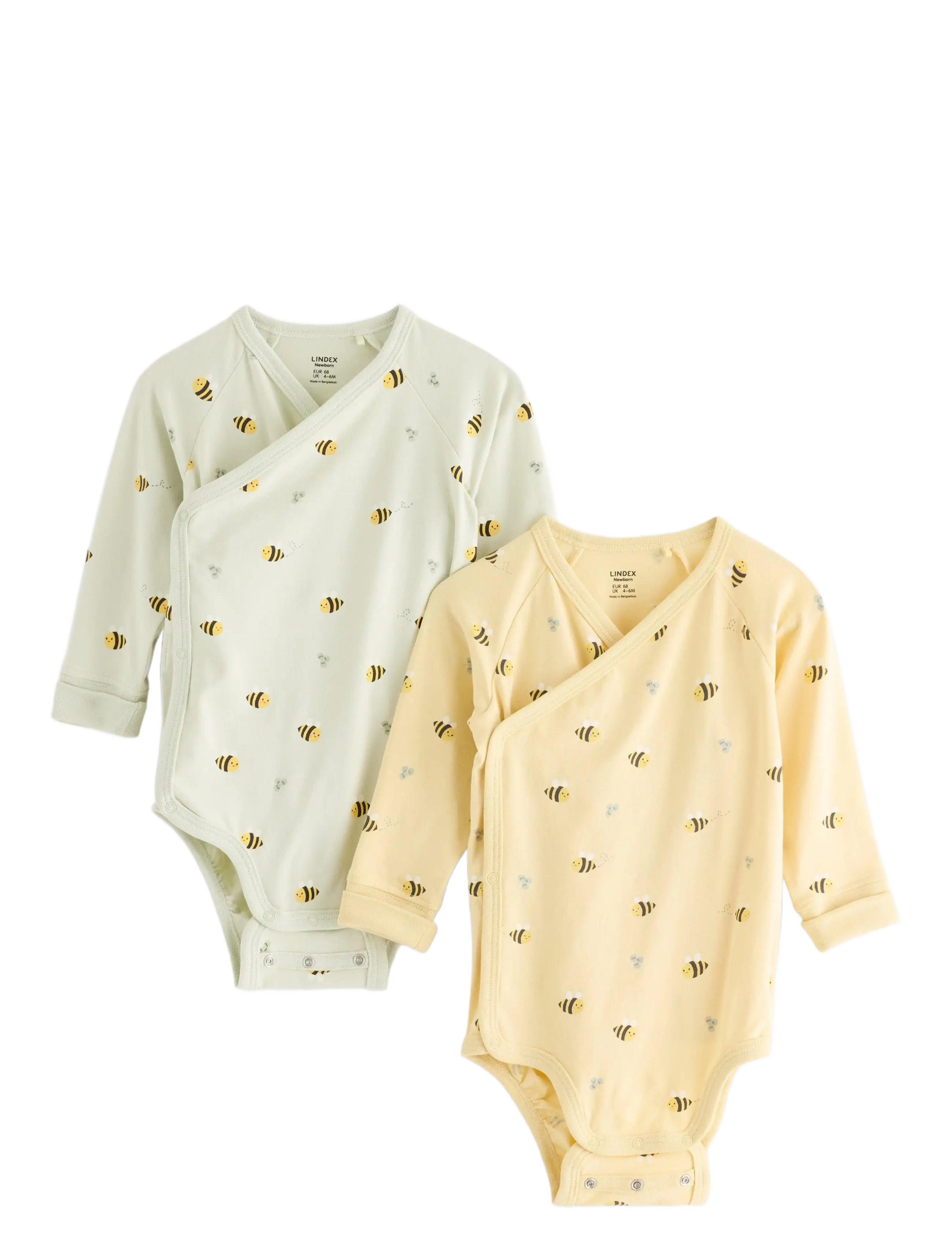 Lindex Body wrap 2 pack aop - Baby 44-92 - LIGHT DUSTY YELLOW / yellow