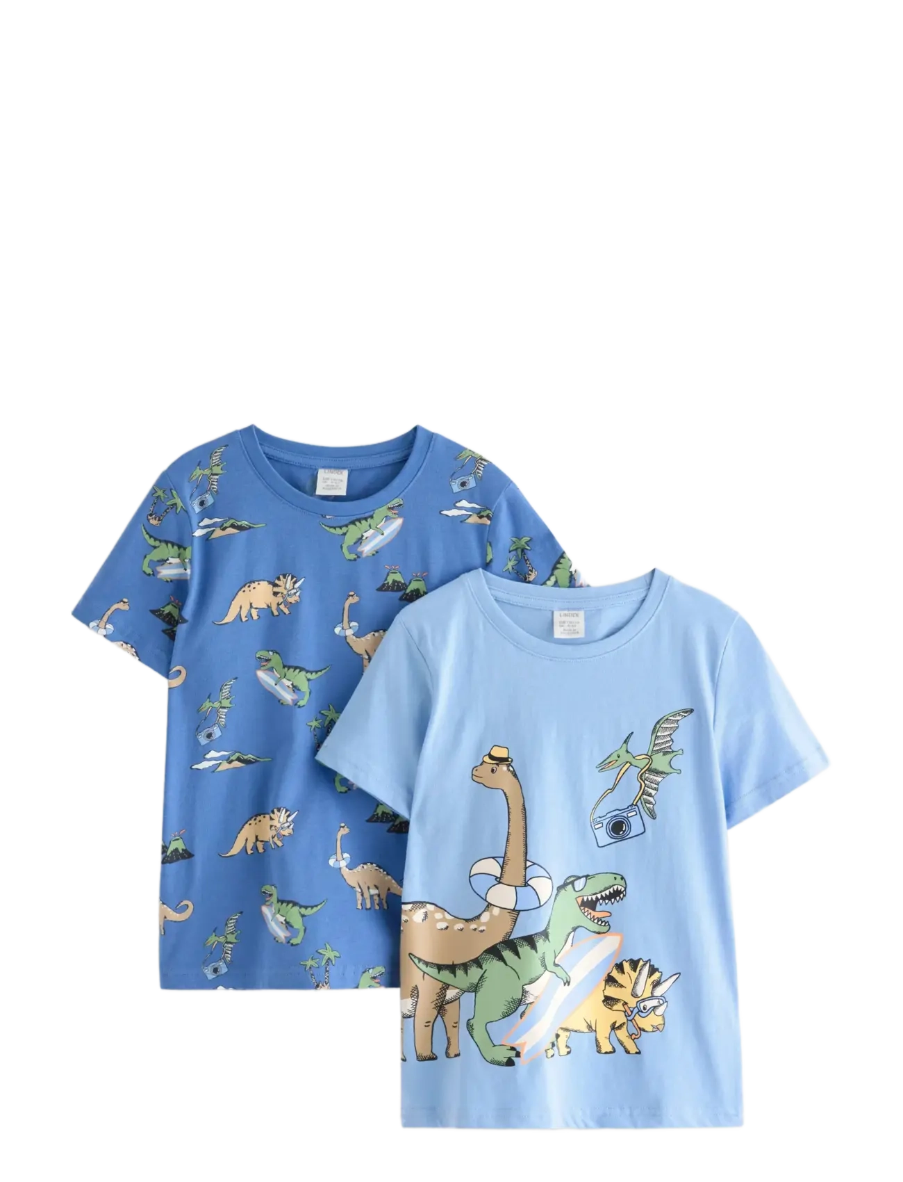 LINDEX 2-Pack Kurzärmelig Tops Blau - 92 - Kinder
