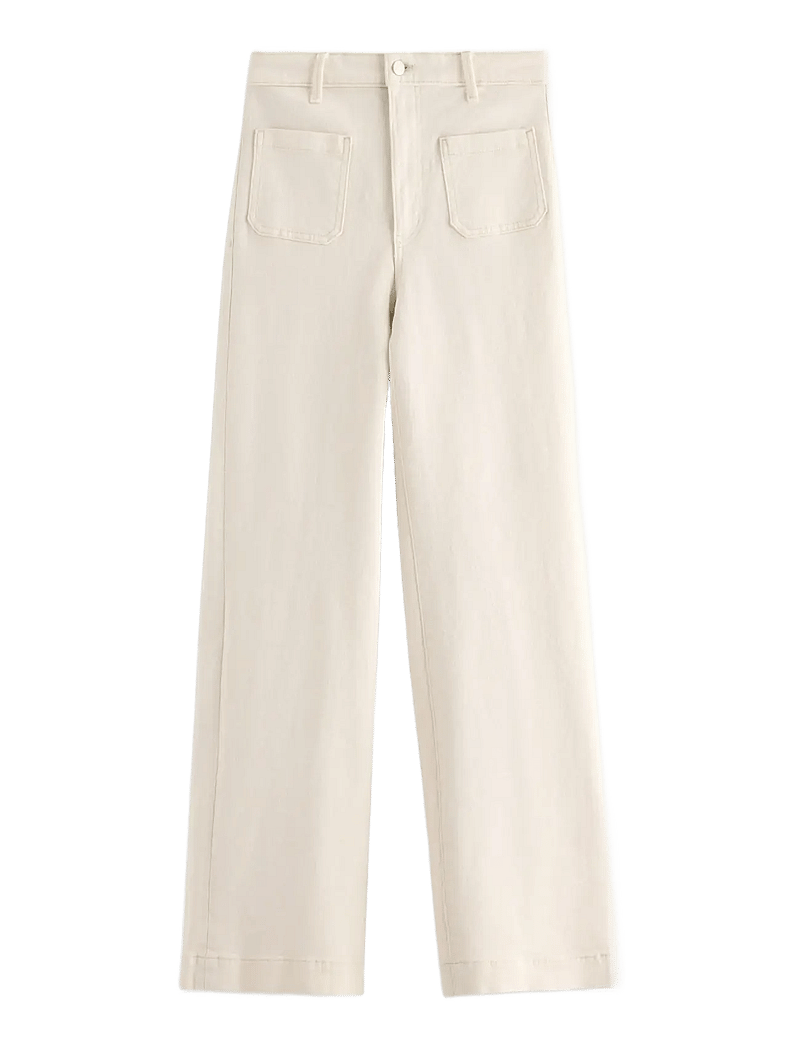 Lindex - WIDE Paula jeans with high waist - brede jeans - light white - 1