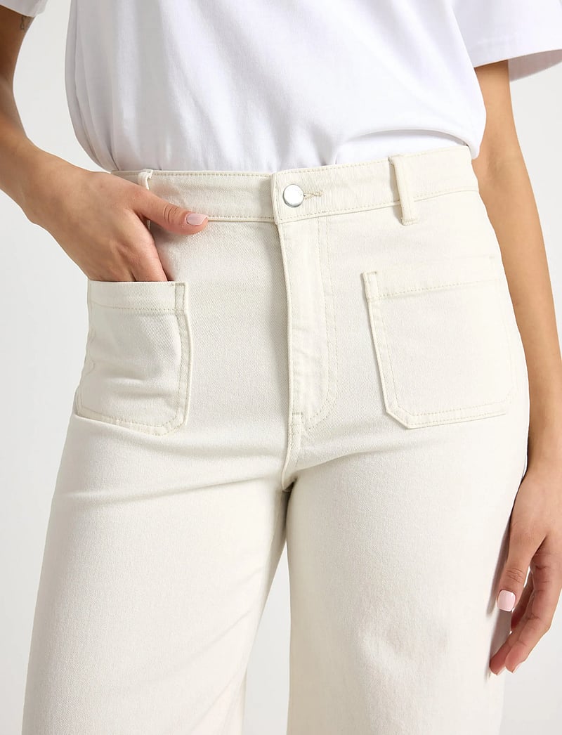 Lindex - WIDE Paula jeans with high waist - brede jeans - light white - 4