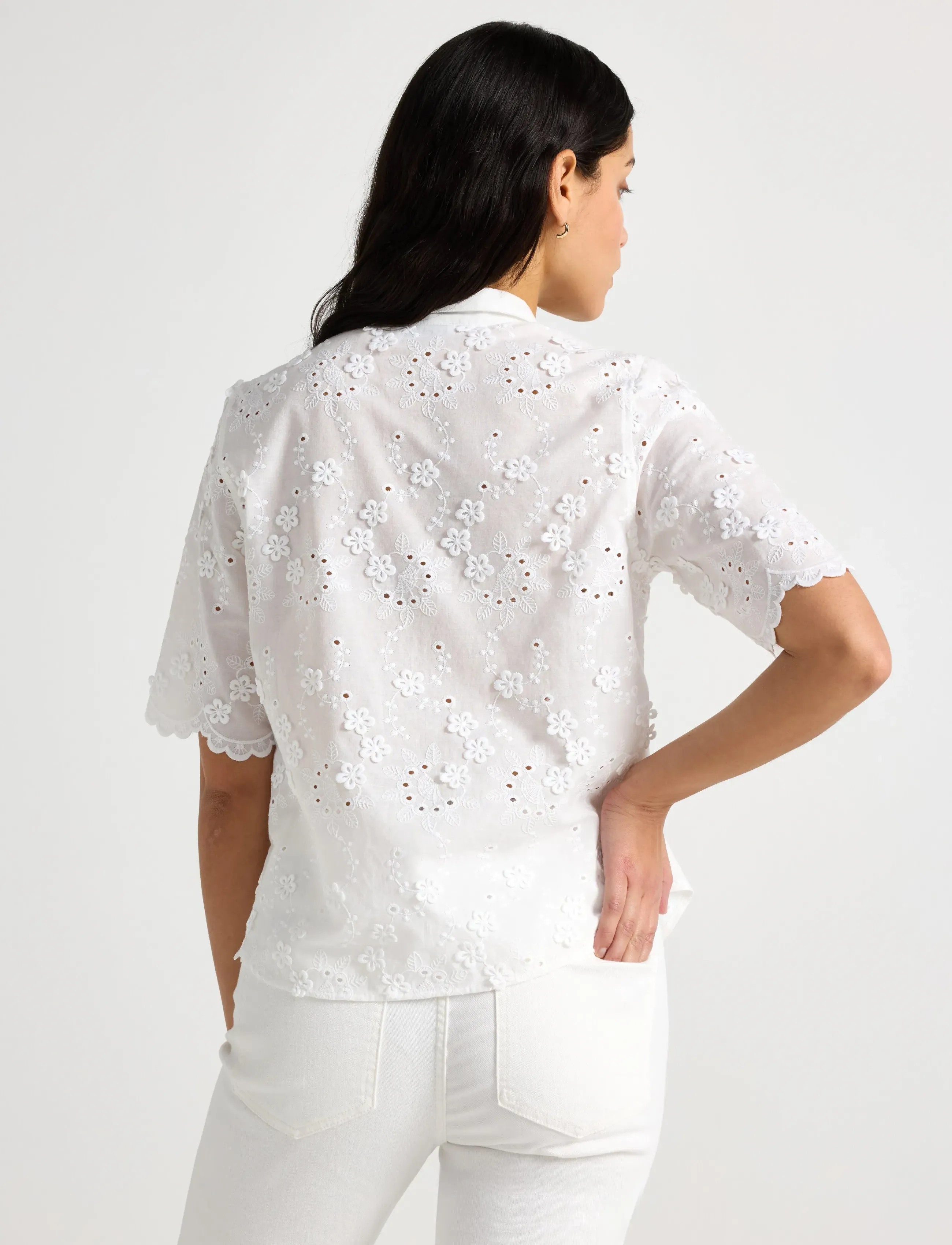 Lindex - Blouse with broderie anglaise - off white - 3