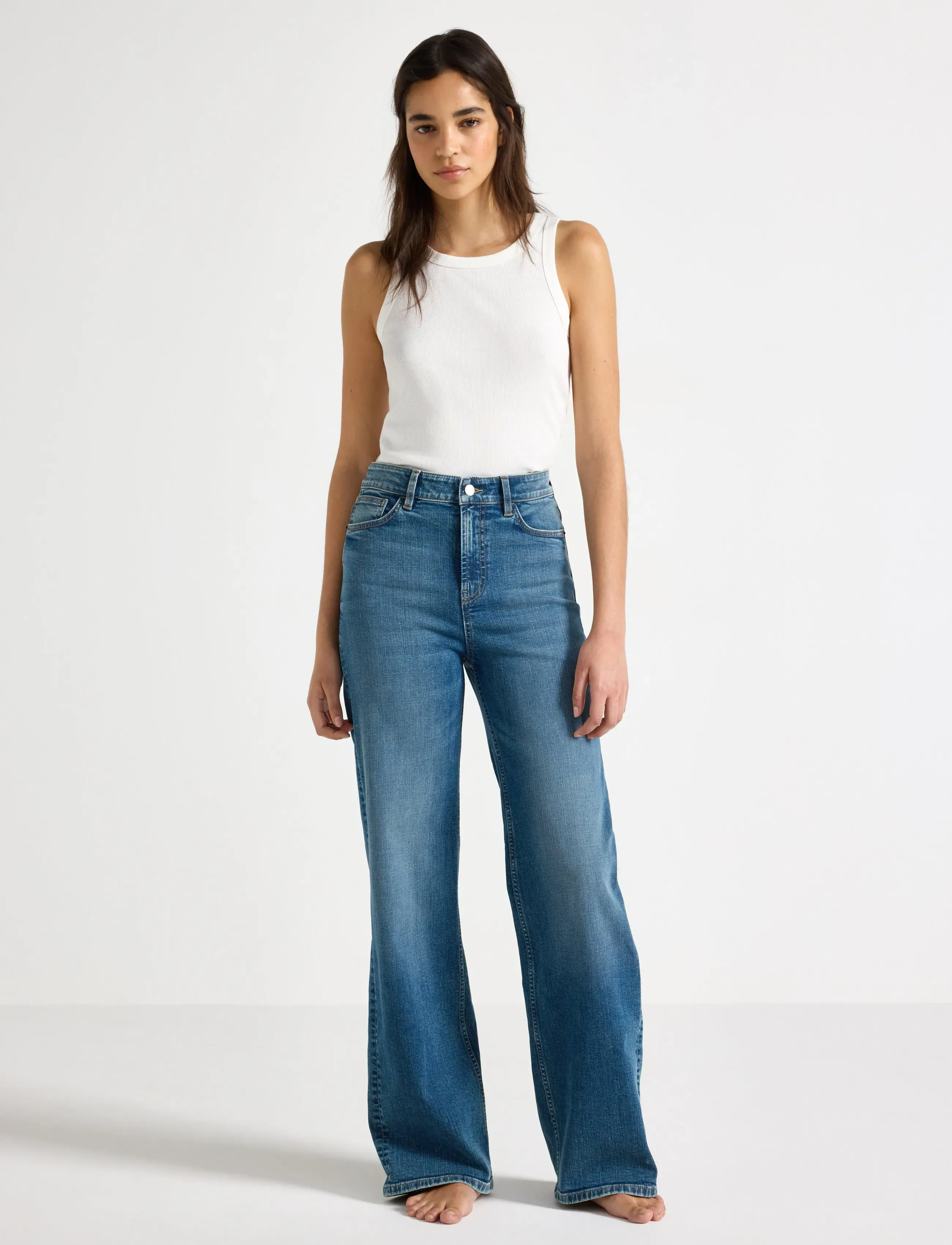 Lindex STRAIGHT jeans with light stretch - Transitional Layering - DENIM / blue