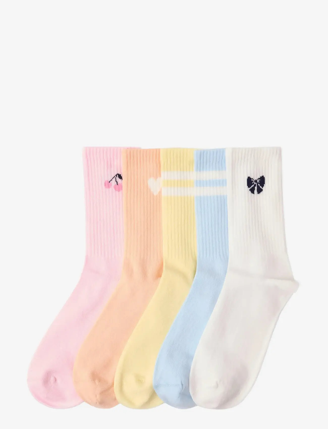 Lindex - Sock 5 p Sporty Pastel - strømper - light blue - 0