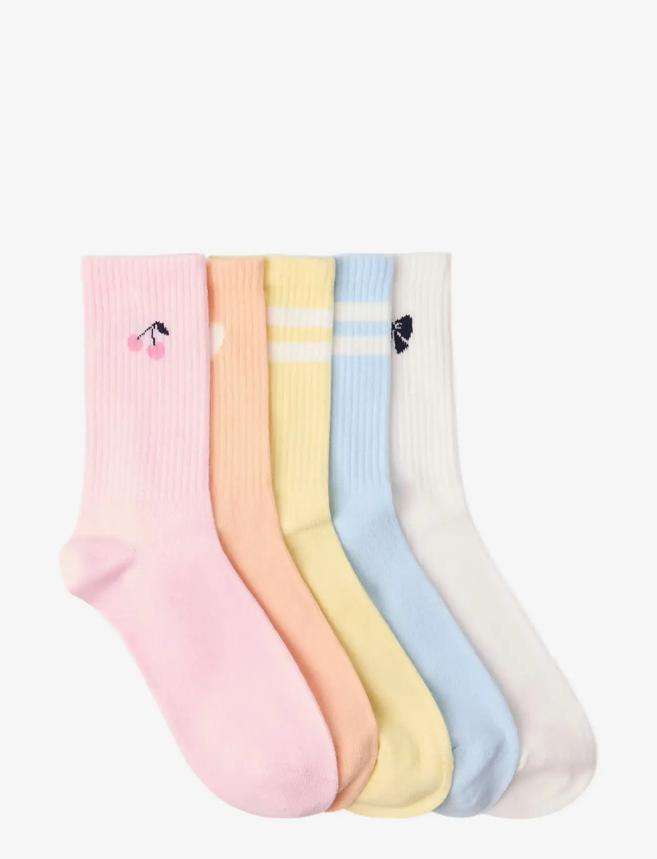 Lindex - Sock 5 p Sporty Pastel - strømper - light blue - 1