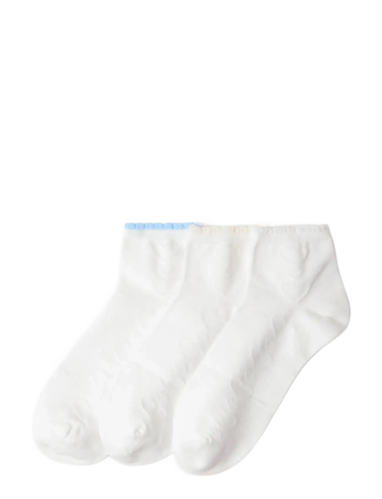 Lindex Socks 3P Pointelle High Ankle, 31/33, Socken & Strumpfhosen, Weiß - Socks, Kinder