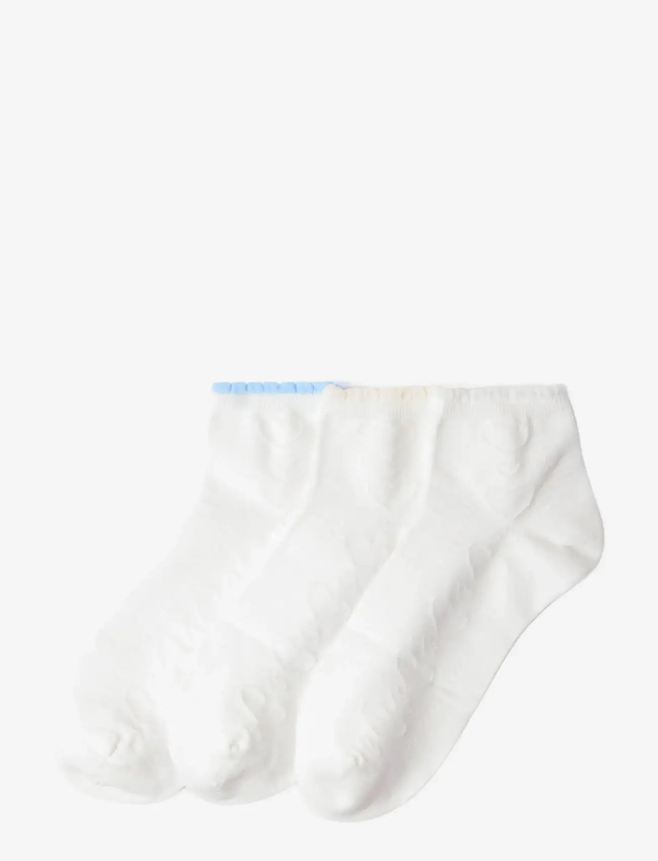 Lindex - Socks 3p pointelle high ankle - strømper - white - 0
