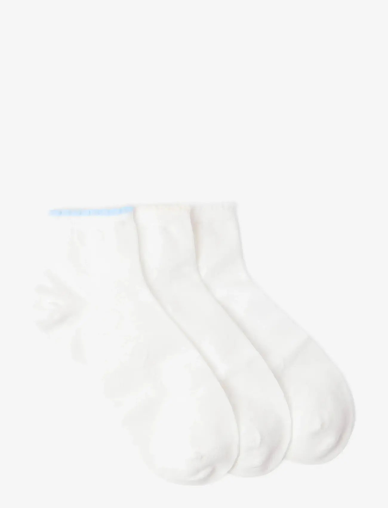 Lindex - Socks 3p pointelle high ankle - strømper - white - 1