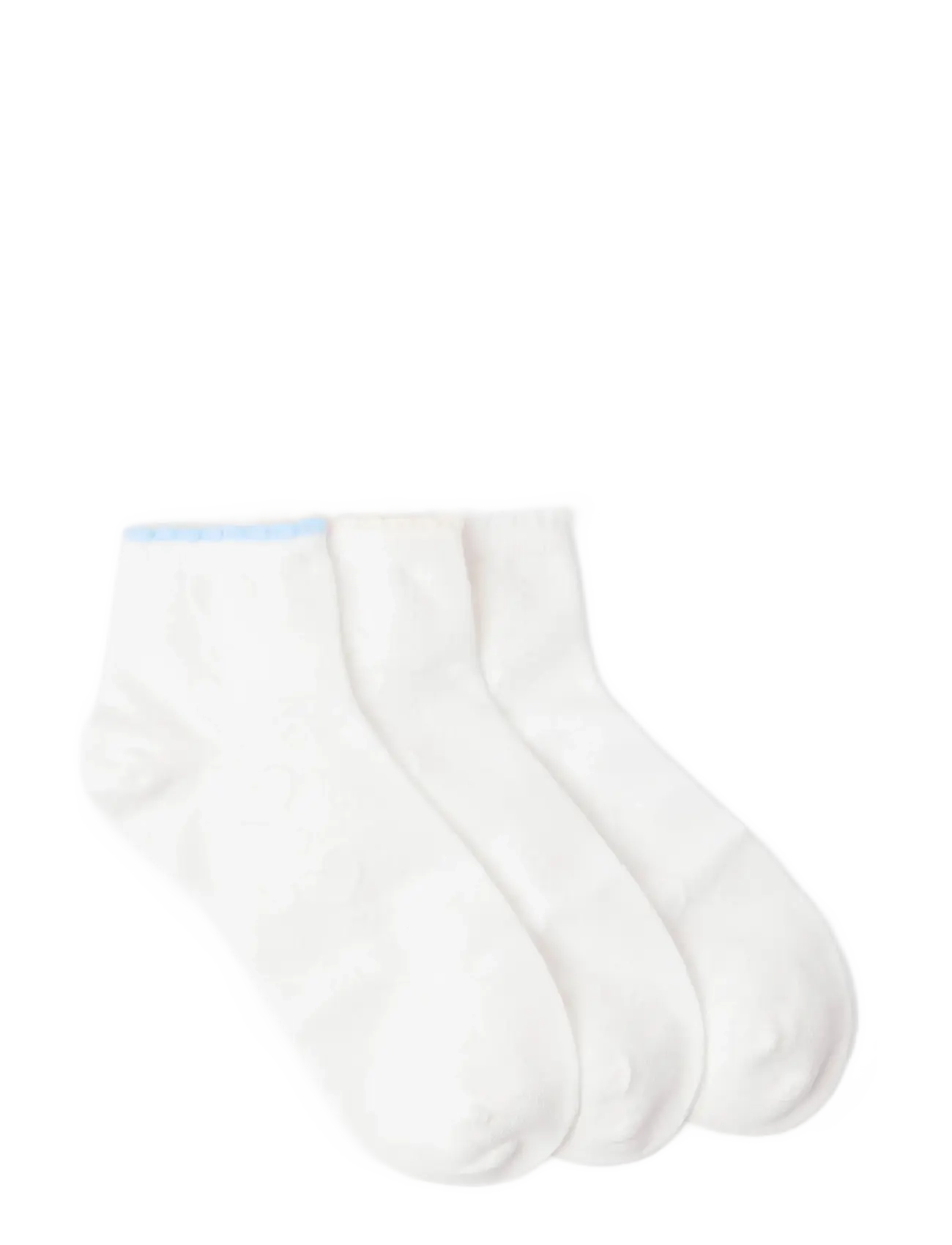 Lindex - Socks 3p pointelle high ankle - socks - white - 1