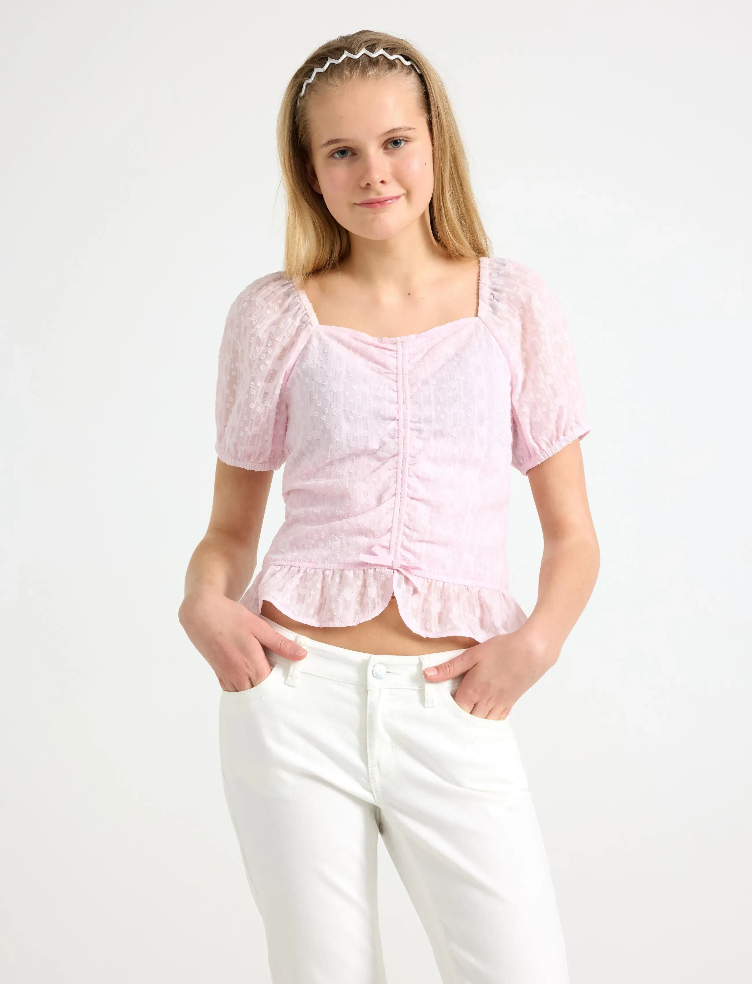 Lindex Blouse In Chiffon, 128, Oberteile, Rosa - Blouses & Tunics, Kinder
