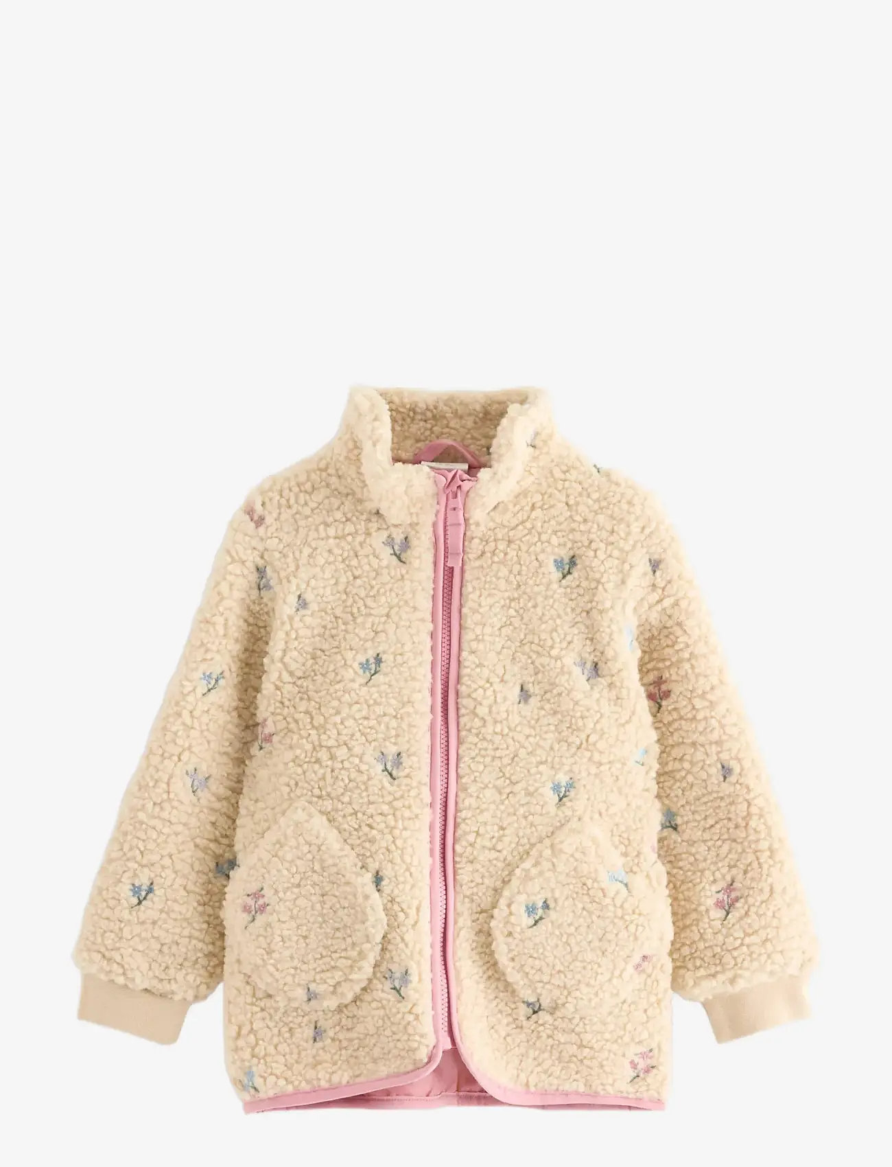 Lindex - Jacket pile w embroidery - fleecejackor - light beige - 1