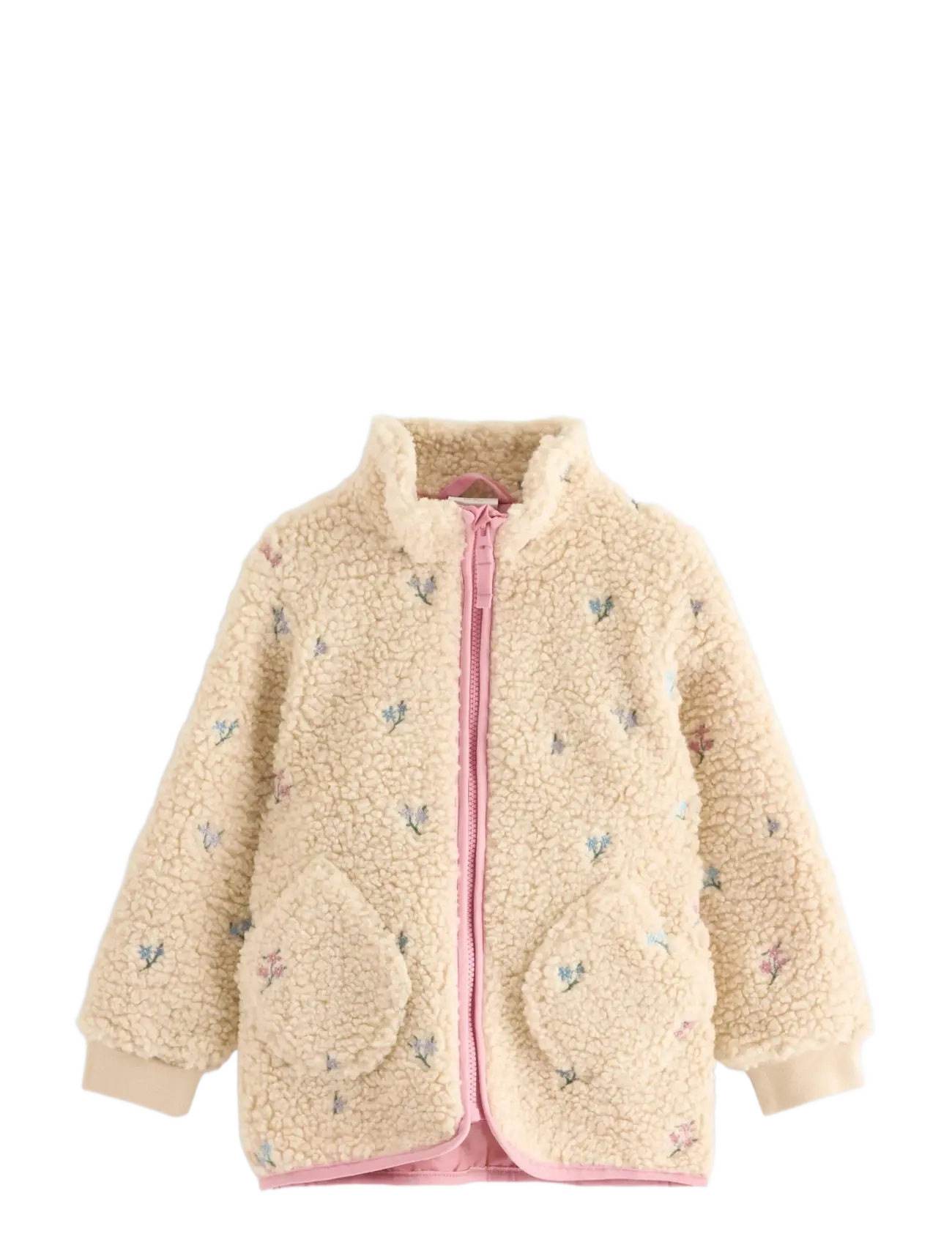 Lindex - Jacket pile w embroidery - fliisjakid - light beige - 1