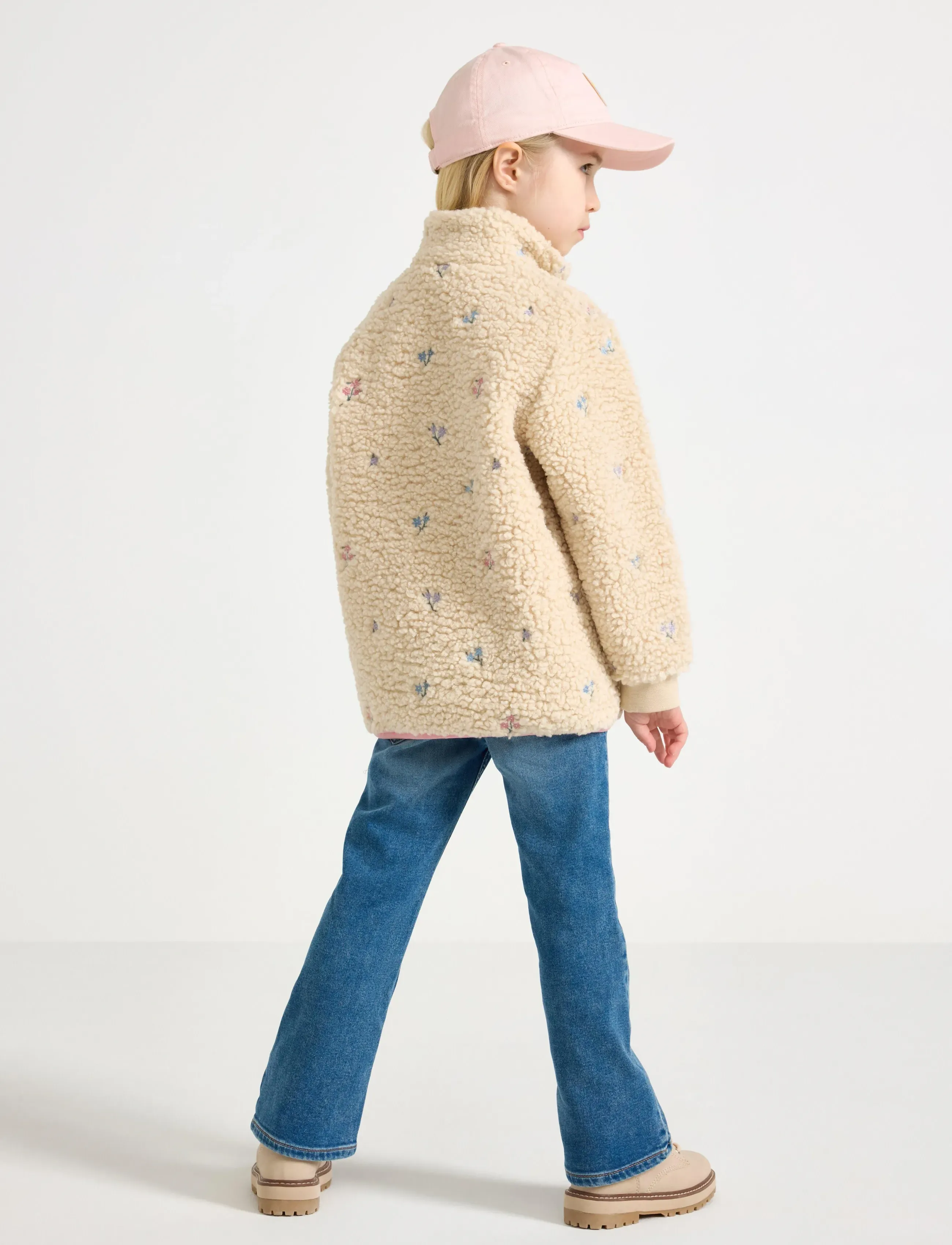 Lindex - Jacket pile w embroidery - fliisjakid - light beige - 3