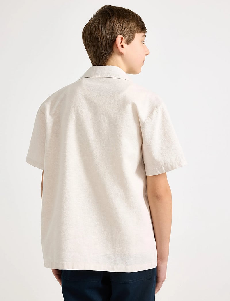 Lindex - Shirt in linen blend - lühikeste varrukatega särgid - light grey - 3