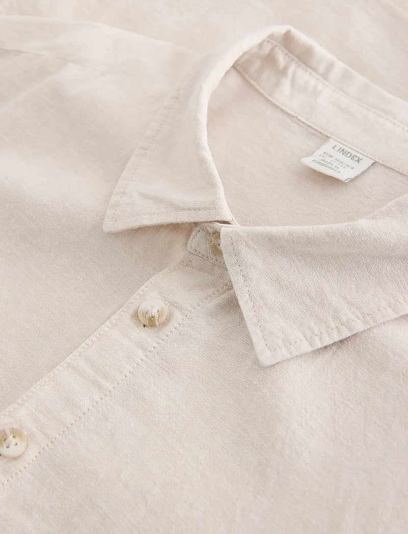 Lindex - Shirt in linen blend - lühikeste varrukatega särgid - light grey - 5