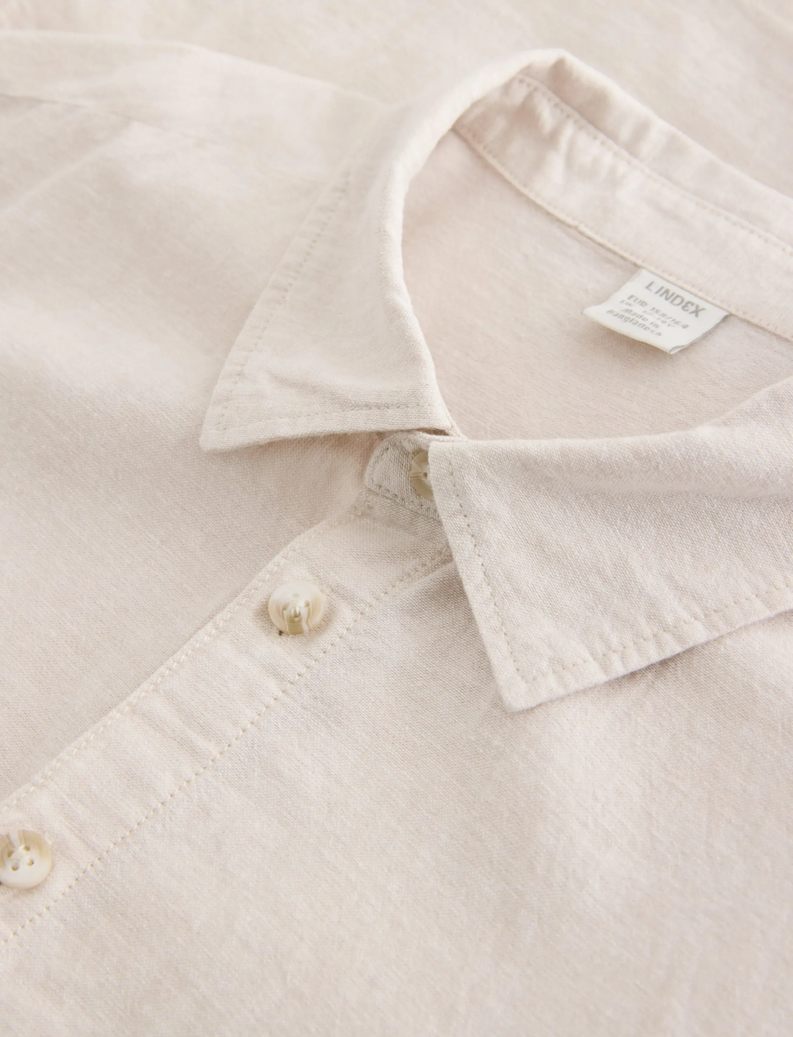 Lindex - Shirt in linen blend - marškiniai trumpomis rankovėmis - light grey - 5
