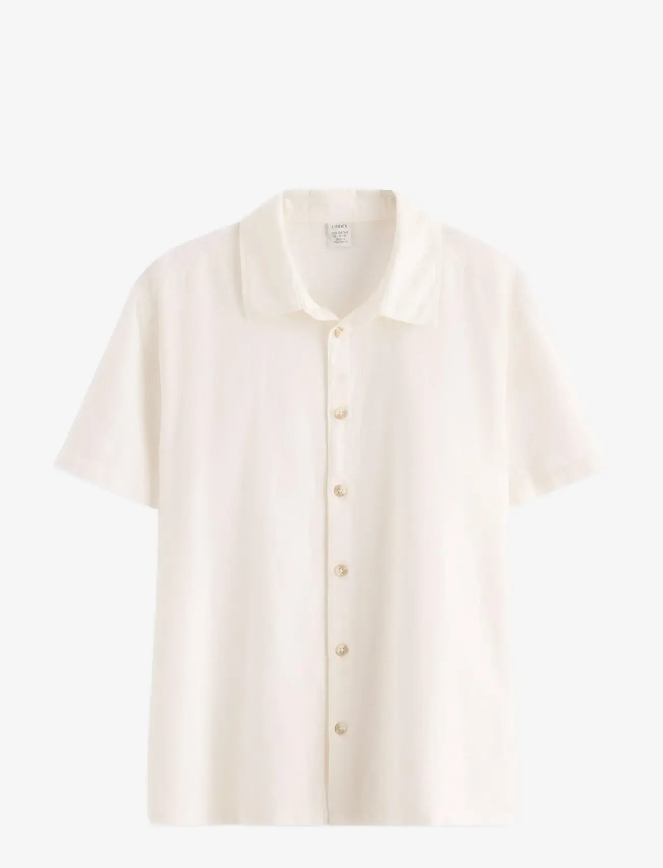 Lindex - Shirt in linen blend - kortärmade skjortor - off white - 1