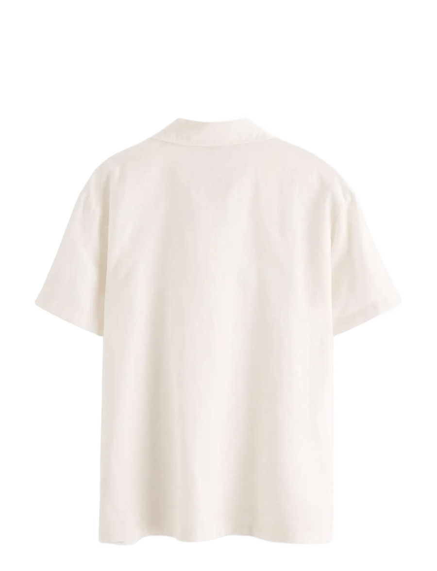 Lindex - Shirt in linen blend - lühikeste varrukatega särgid - off white - 2