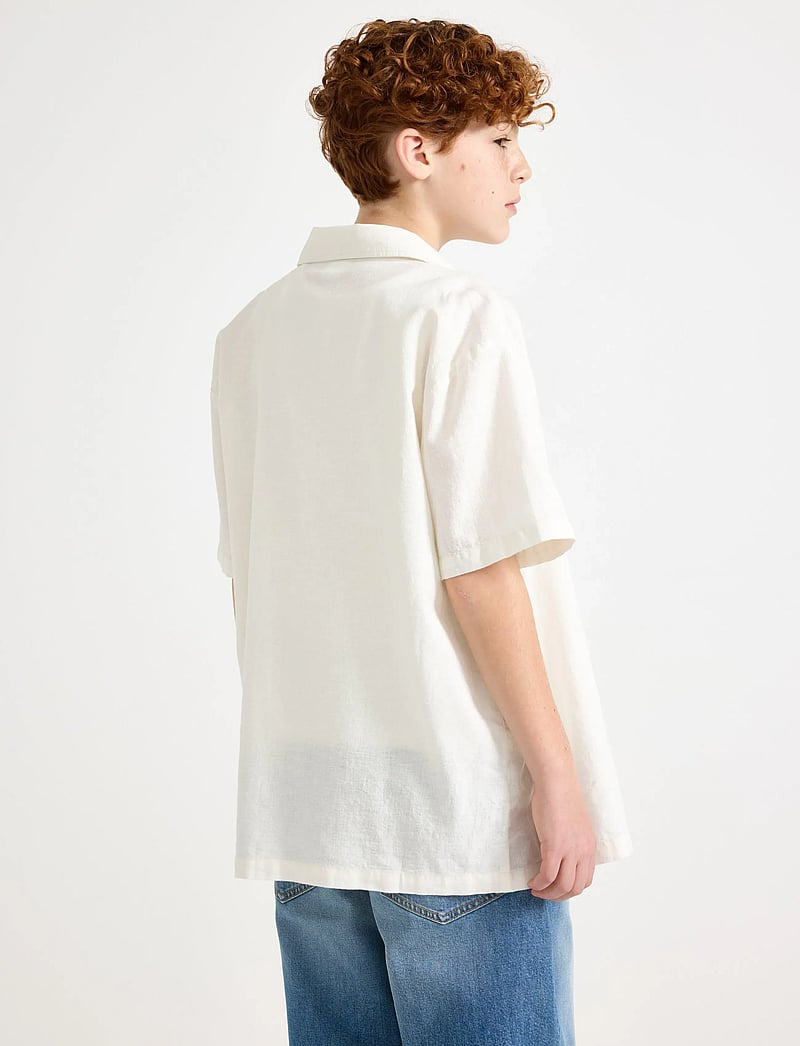 Lindex - Shirt in linen blend - lühikeste varrukatega särgid - off white - 3