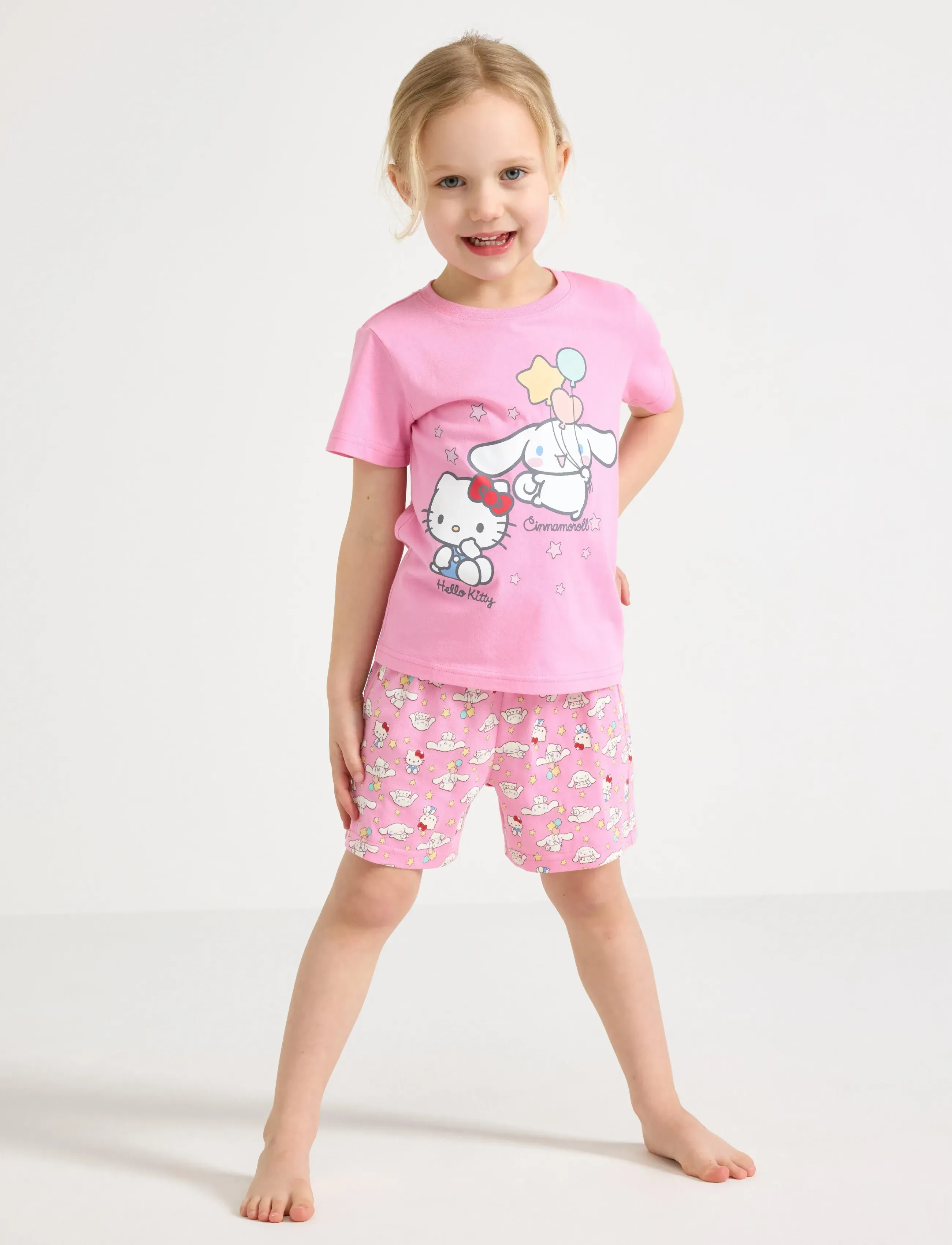 Lindex Hello Kitty Pyjama Set, 122/128, Pyjamas, Rosa - Sets, Kinder