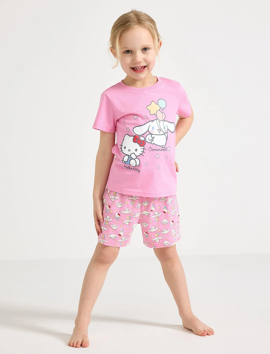 Lindex - Hello Kitty pyjama set - pyjamassæt - pink - 0