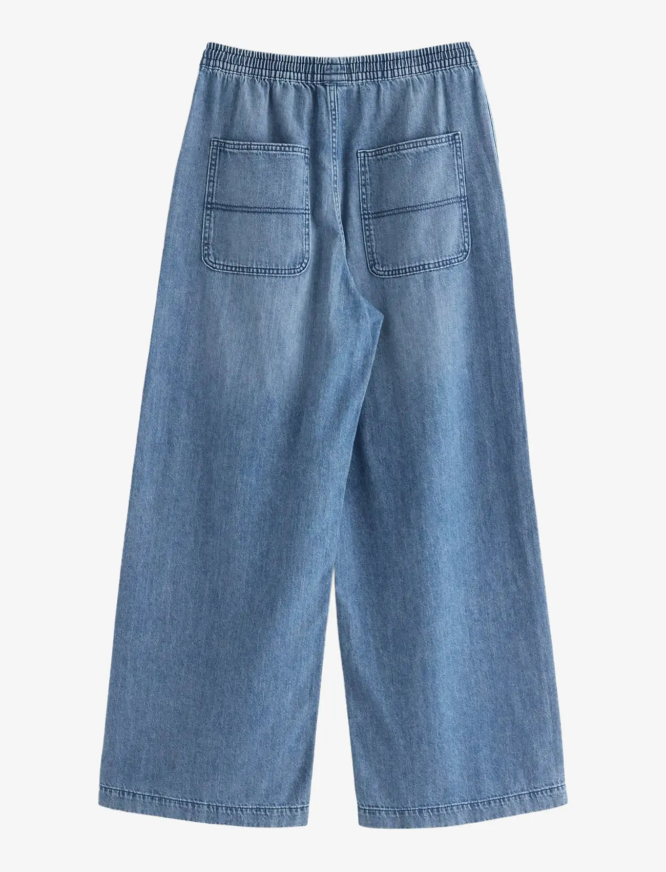 Lindex - WIDE denim trousers with elastic waist - wide leg jeans - denim blue - 2