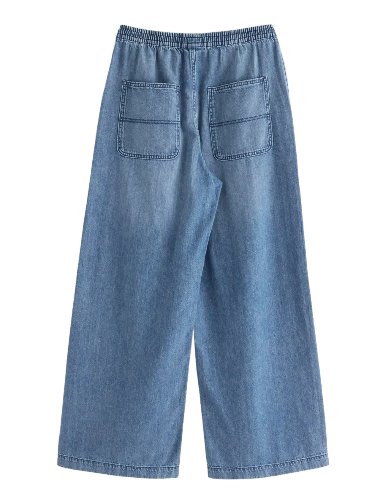 Lindex - WIDE denim trousers with elastic waist - wide leg jeans - denim blue - 2