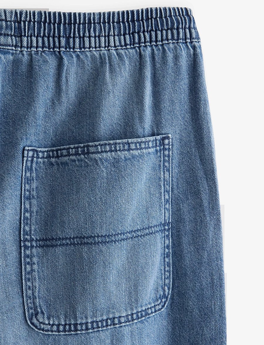 Lindex - WIDE denim trousers with elastic waist - wide leg jeans - denim blue - 5