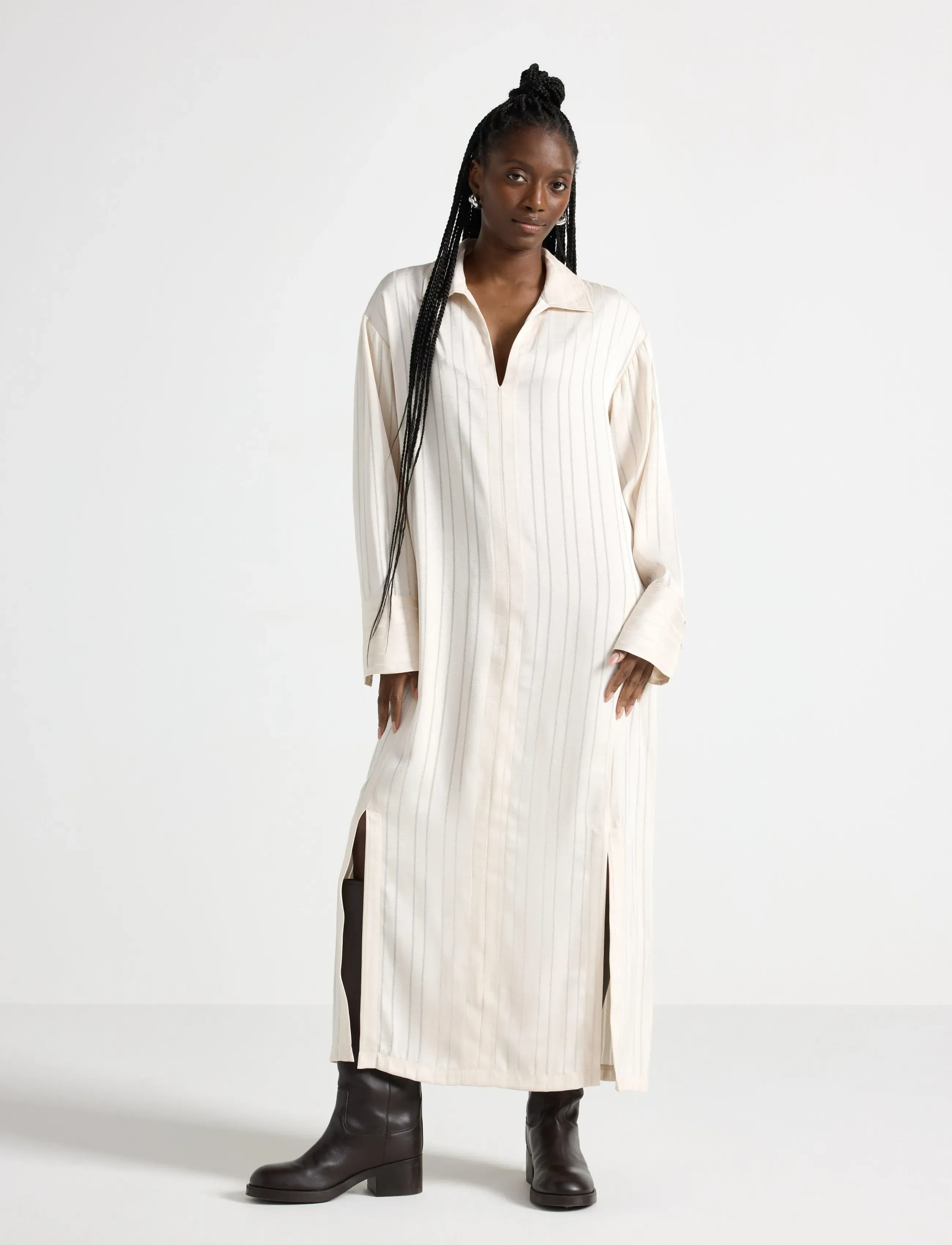 Lindex Dress Erin - Midikleider - OFF WHITE / cream