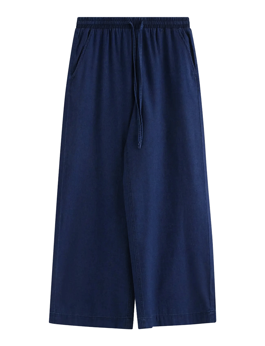 Lindex - Wide trousers - laia säärega püksid - denim blue - 1