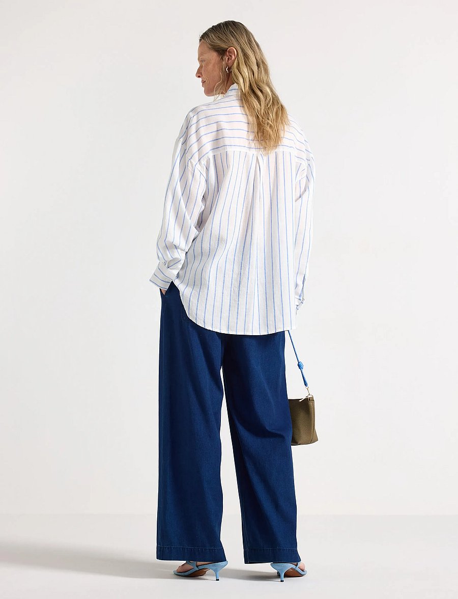 Lindex - Wide trousers - laia säärega püksid - denim blue - 3