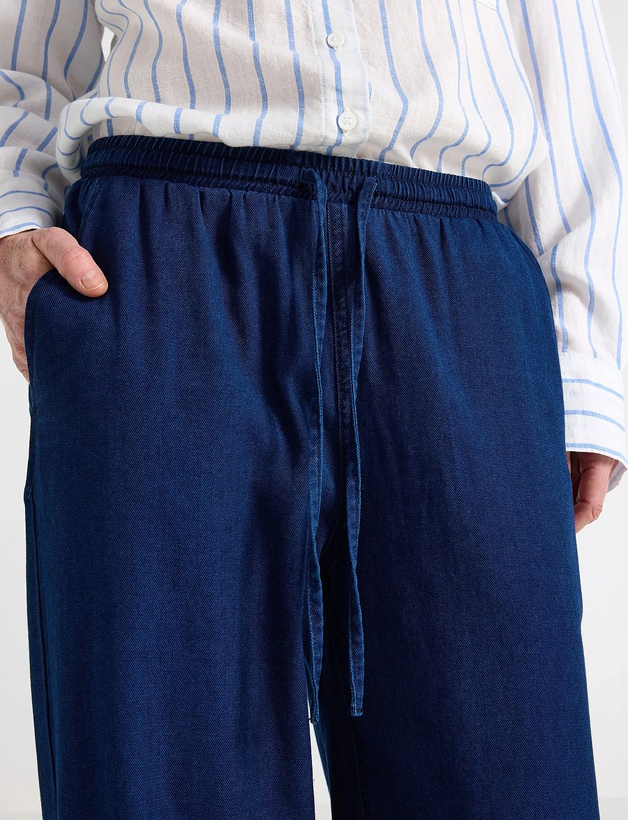 Lindex - Wide trousers - laia säärega püksid - denim blue - 4