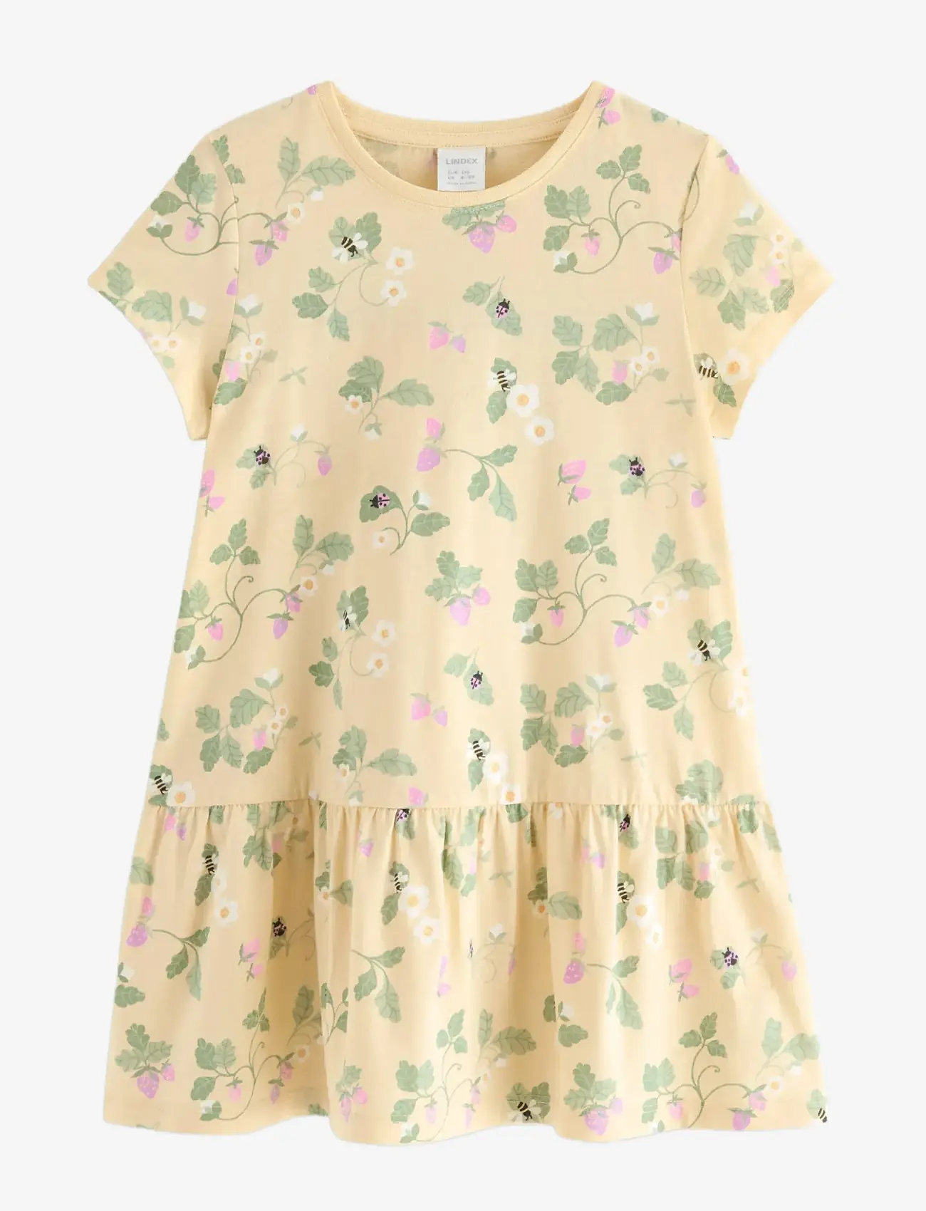 Lindex - Short-sleeved tunic - kortærmede hverdagskjoler - light dusty yellow - 1