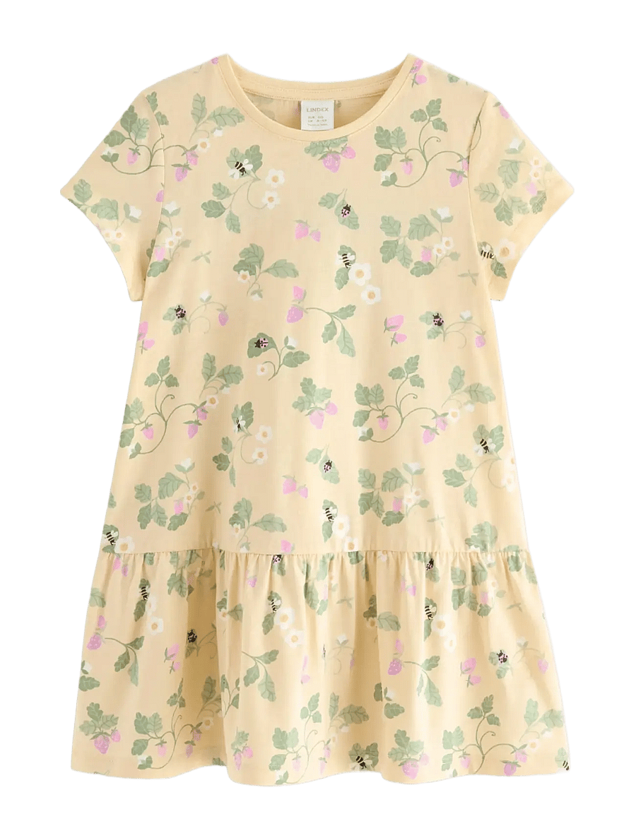 Lindex - Short-sleeved tunic - kortærmede hverdagskjoler - light dusty yellow - 1