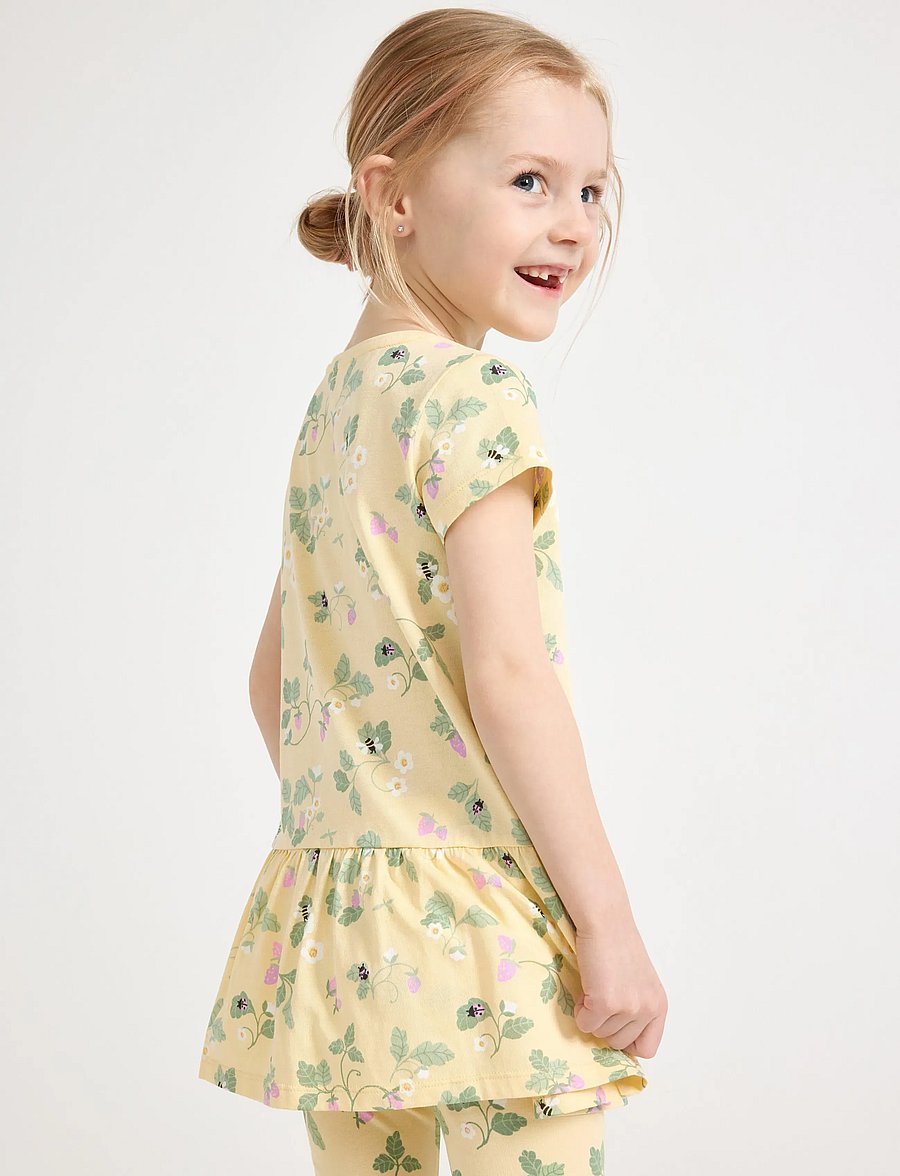 Lindex - Short-sleeved tunic - kortærmede hverdagskjoler - light dusty yellow - 3