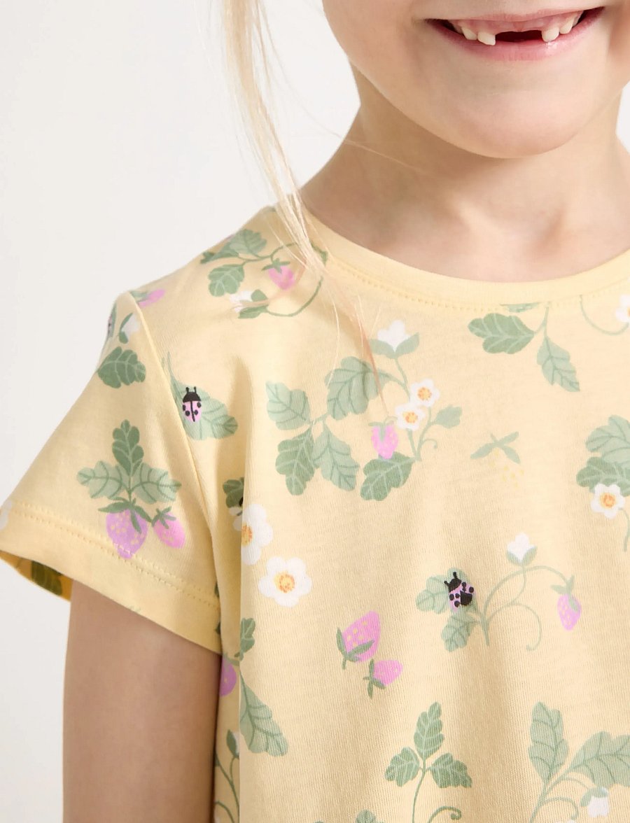 Lindex - Short-sleeved tunic - kortærmede hverdagskjoler - light dusty yellow - 4