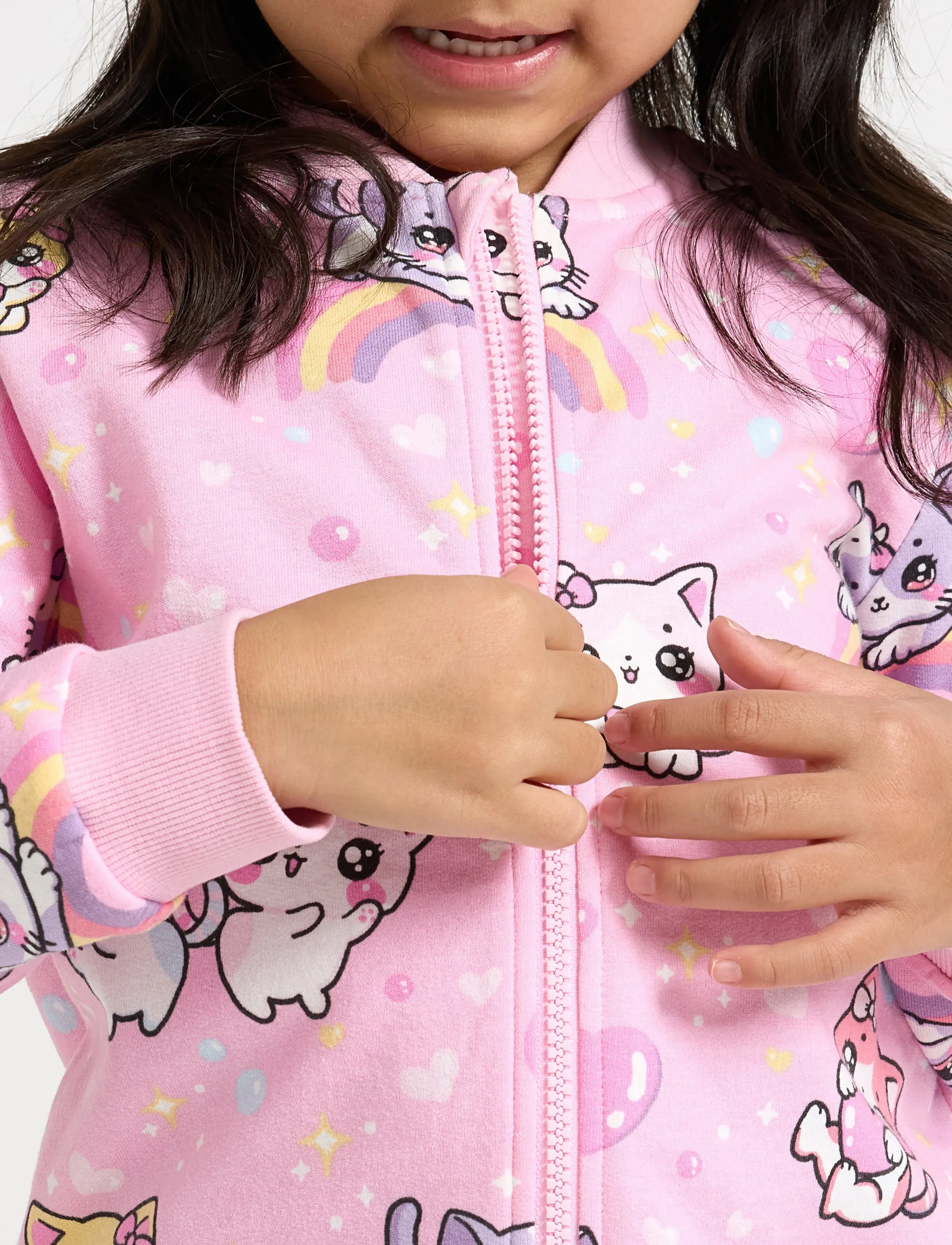 Lindex - Sweatshirt with zip closure - sweatshirts - light pink - 5
