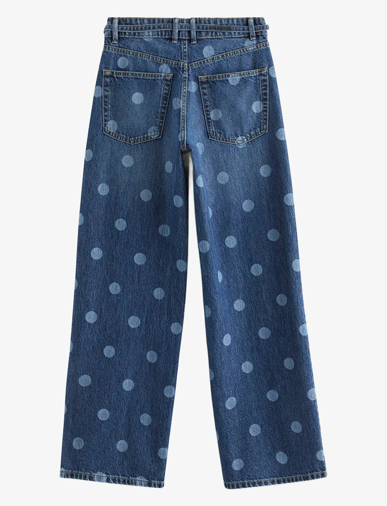 Lindex - WIDE Peggy dotted jeans with mid waist - szerokie dżinsy - denim blue - 2