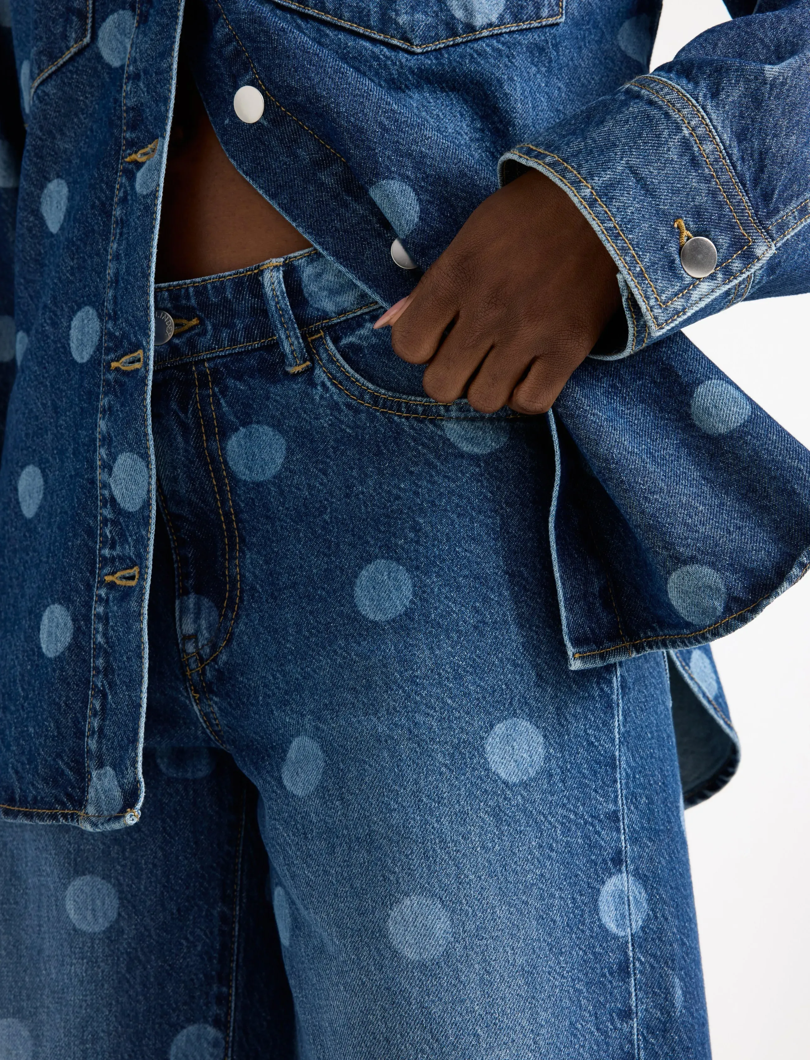 Lindex - Trousers denim Peggy dot - vida jeans - denim blue - 4