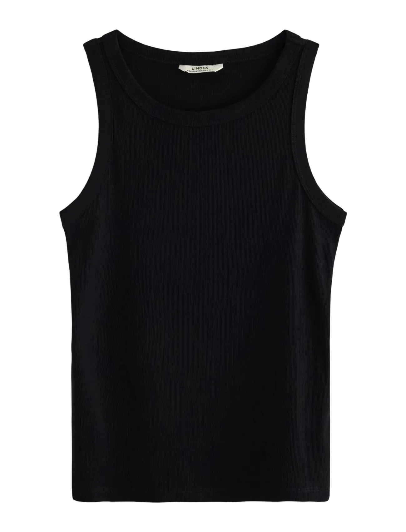 Lindex Ribbed tank top - Essentials - BLACK / black