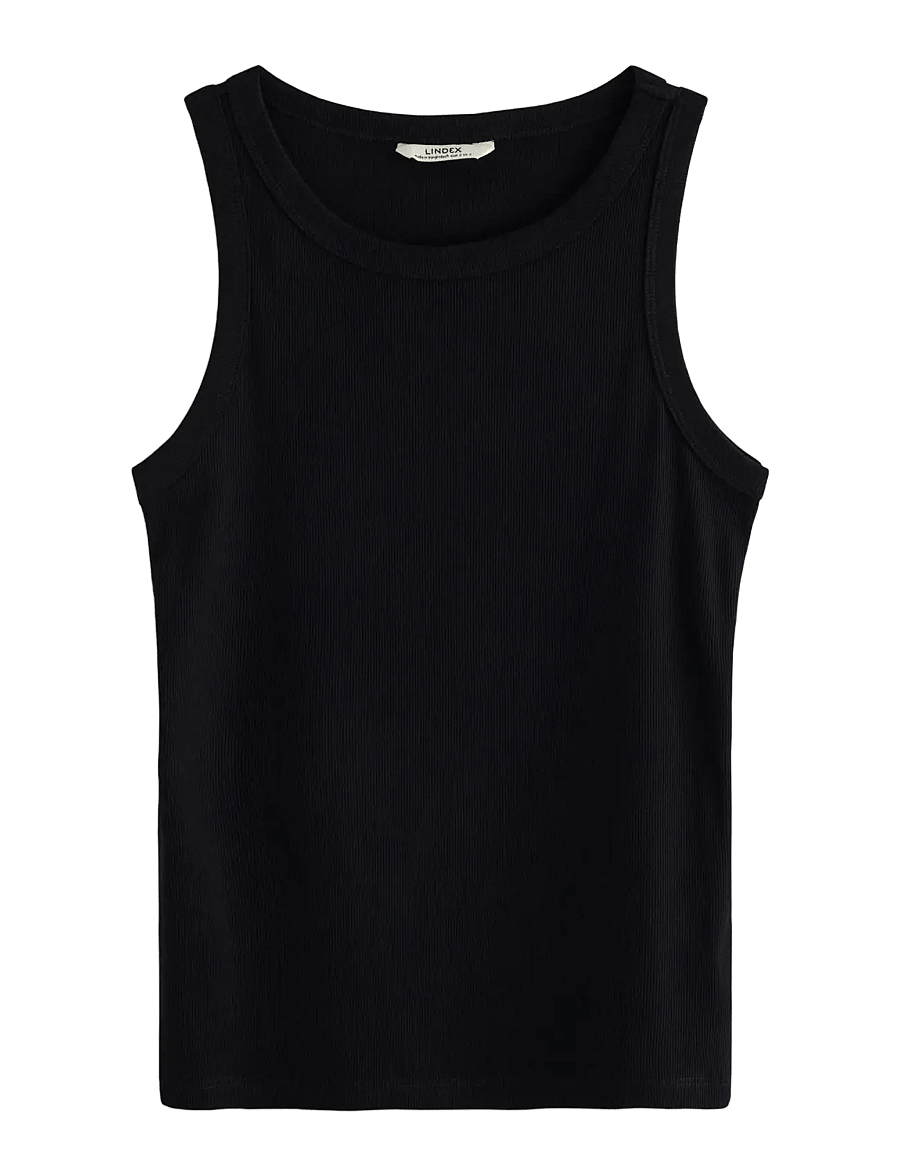 Lindex - Ribbed tank top - Ärmellose tops - black - 1
