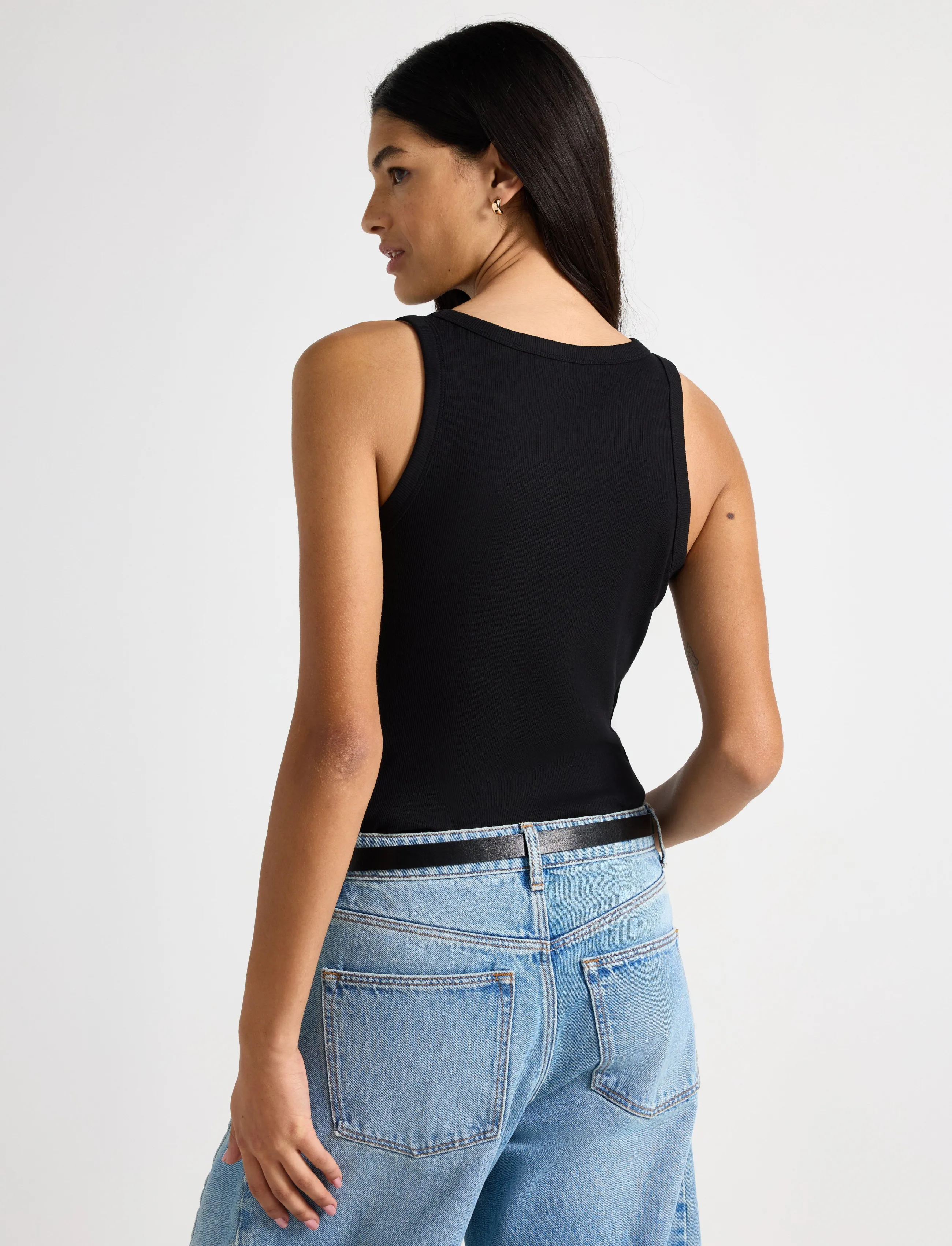 Lindex - Ribbed tank top - Ärmellose tops - black - 3