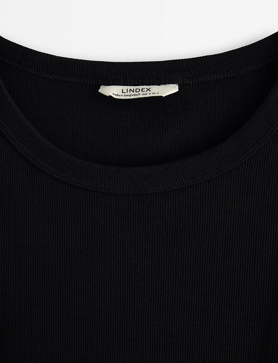 Lindex - Ribbed tank top - Ärmellose tops - black - 5