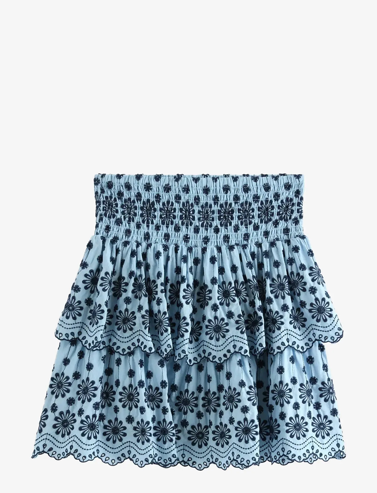 Lindex - Skirt with broderie anglaise - korte nederdele - light blue - 1