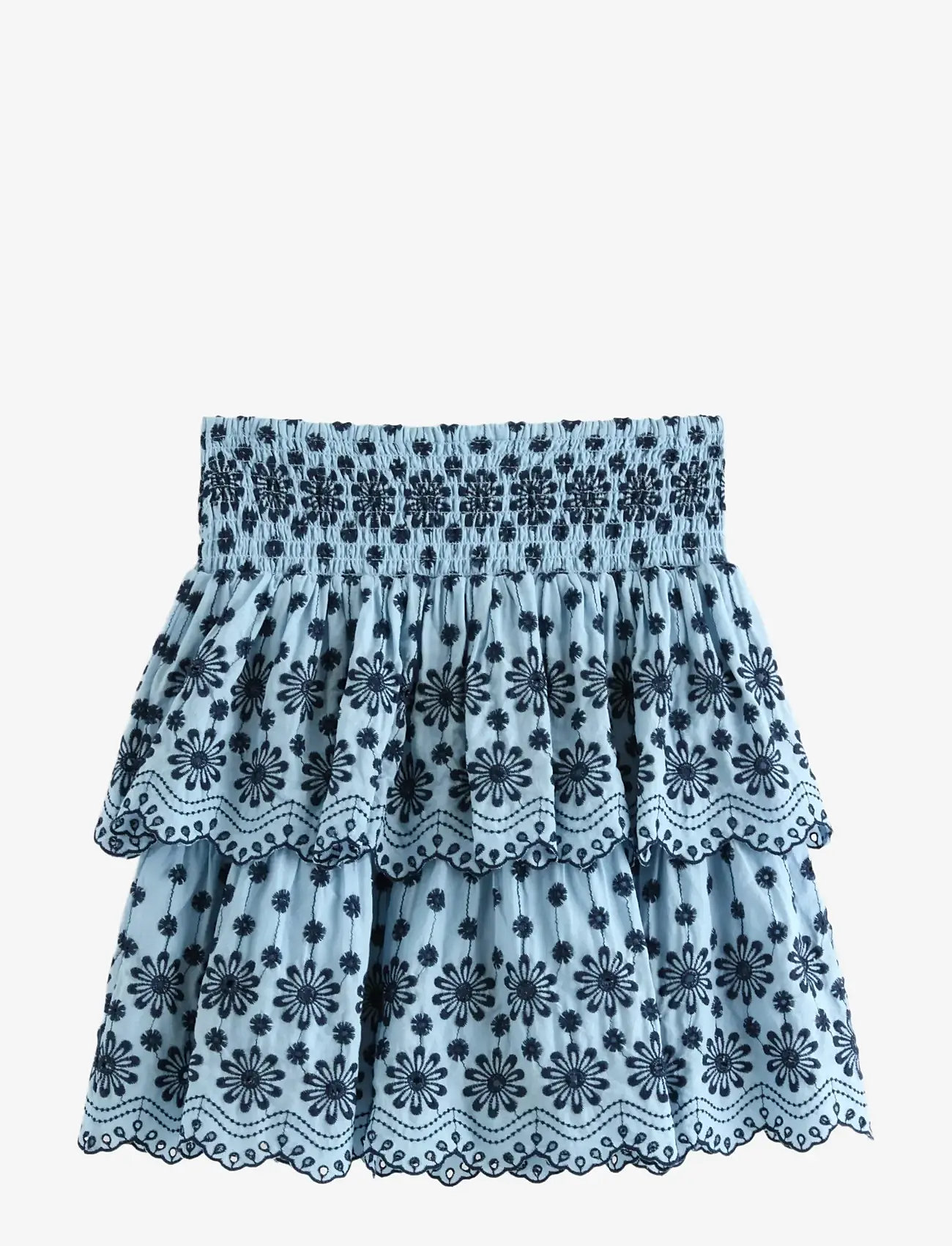 Lindex - Skirt with broderie anglaise - korte nederdele - light blue - 2