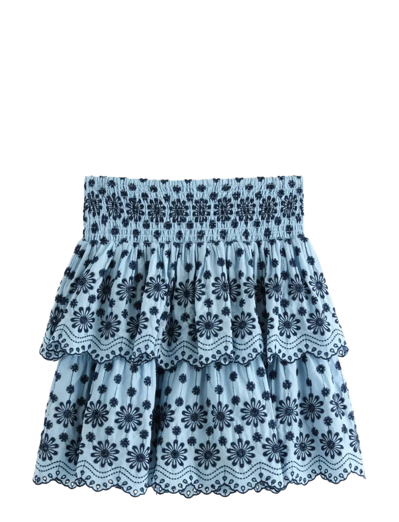 Lindex - Skirt with broderie anglaise - kurze röcke - light blue - 2