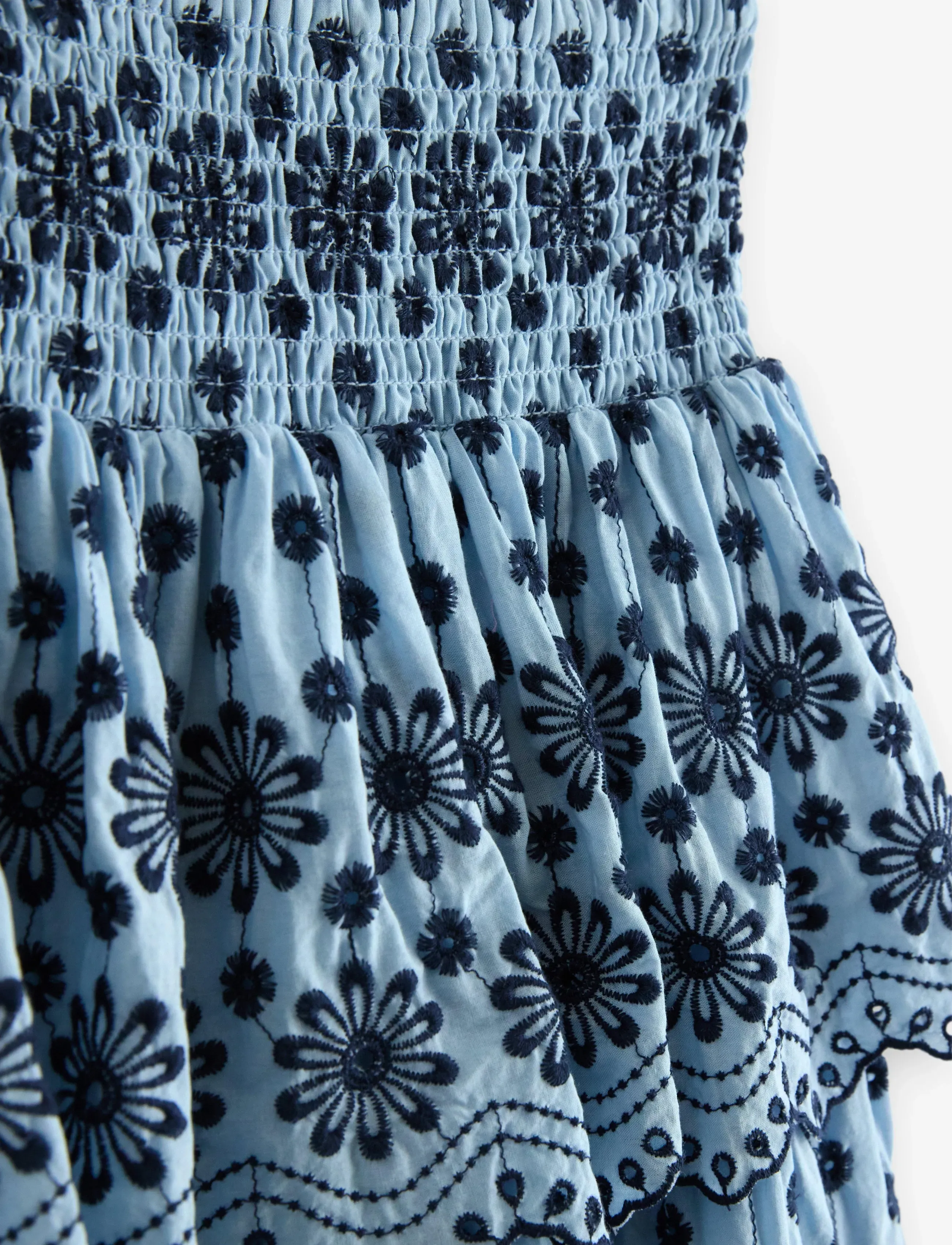 Lindex - Skirt with broderie anglaise - kurze röcke - light blue - 5