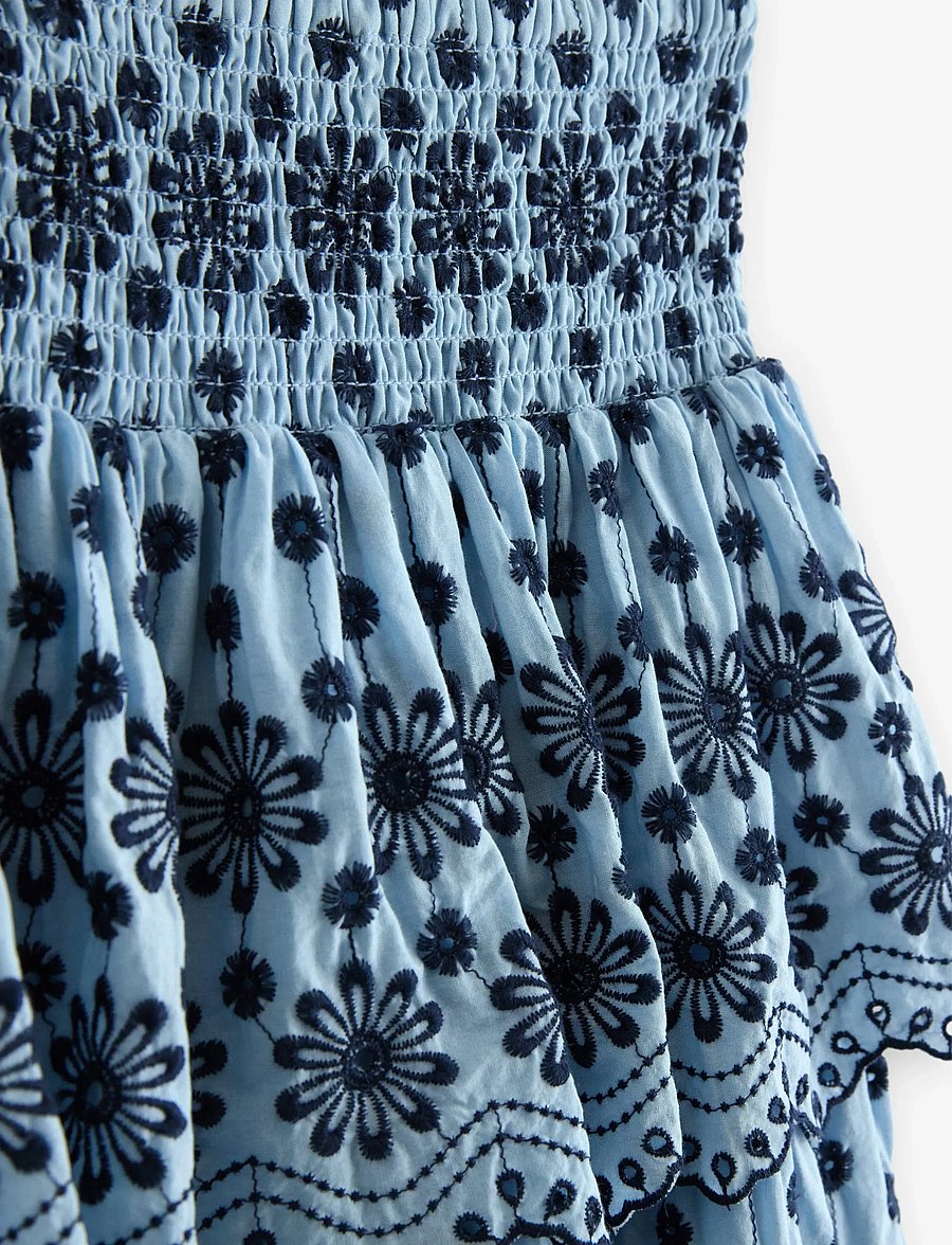 Lindex - Skirt with broderie anglaise - kurze röcke - light blue - 5
