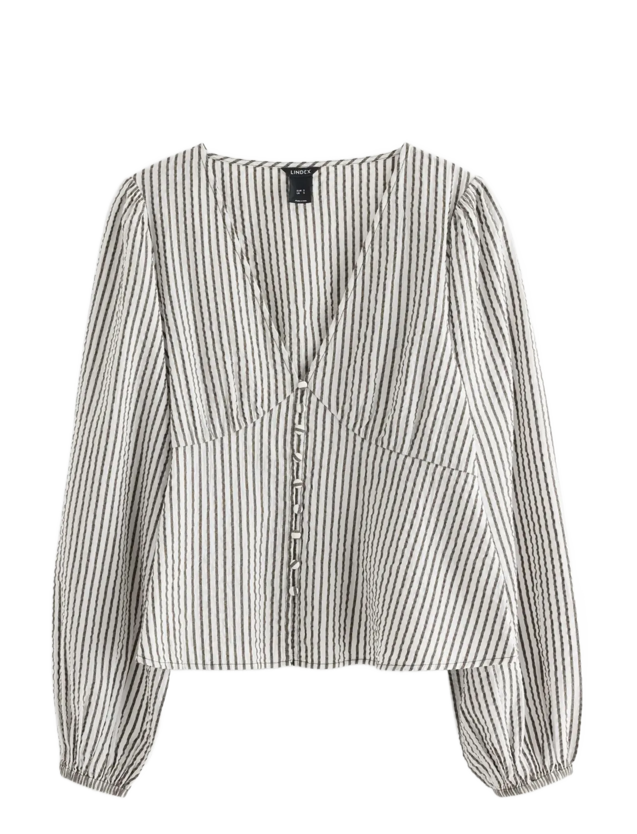 Lindex Blouse in seersucker - Blusen - DARK DUSTY BROWN / brown