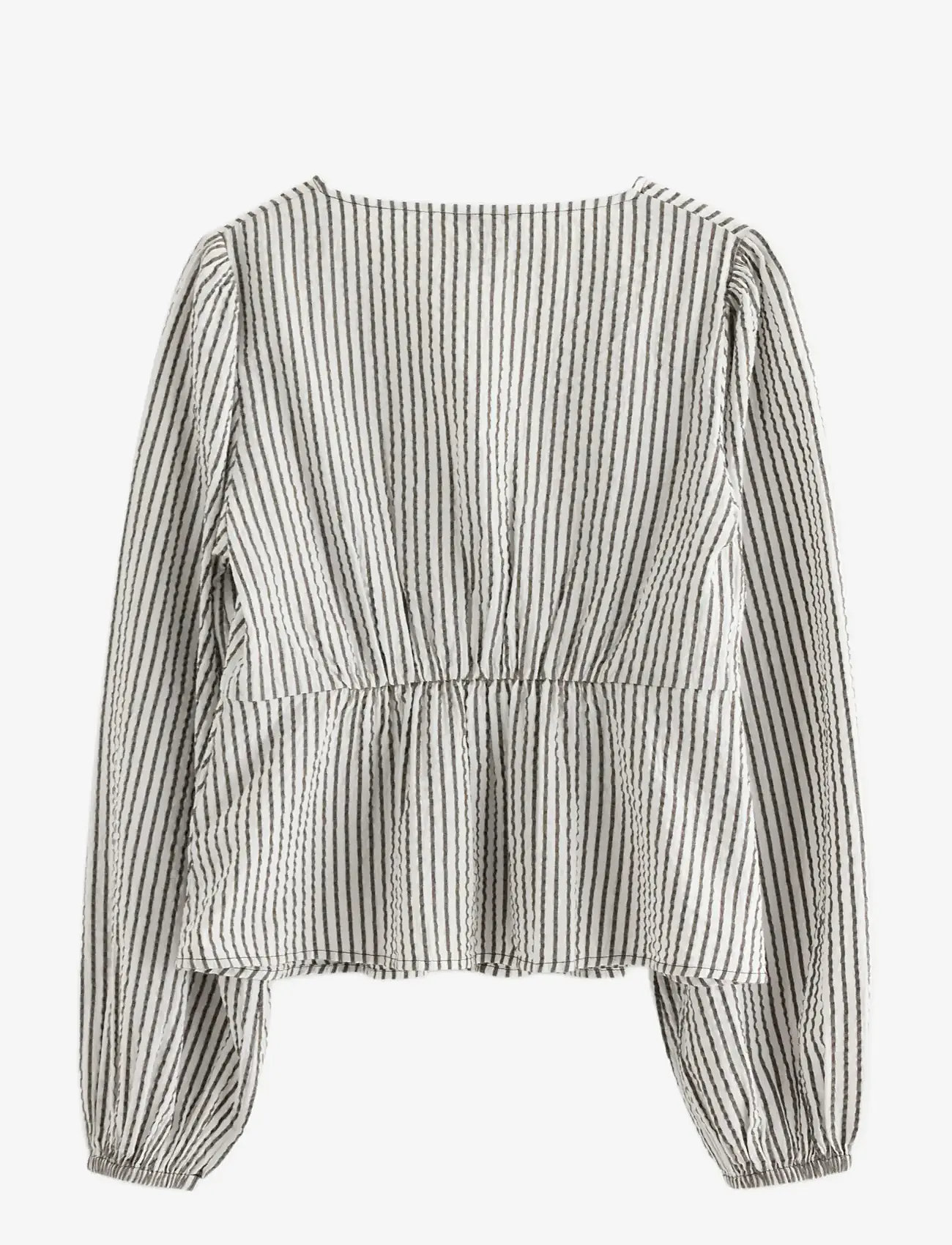Lindex - Blouse in seersucker - langærmede bluser - dark dusty brown - 2